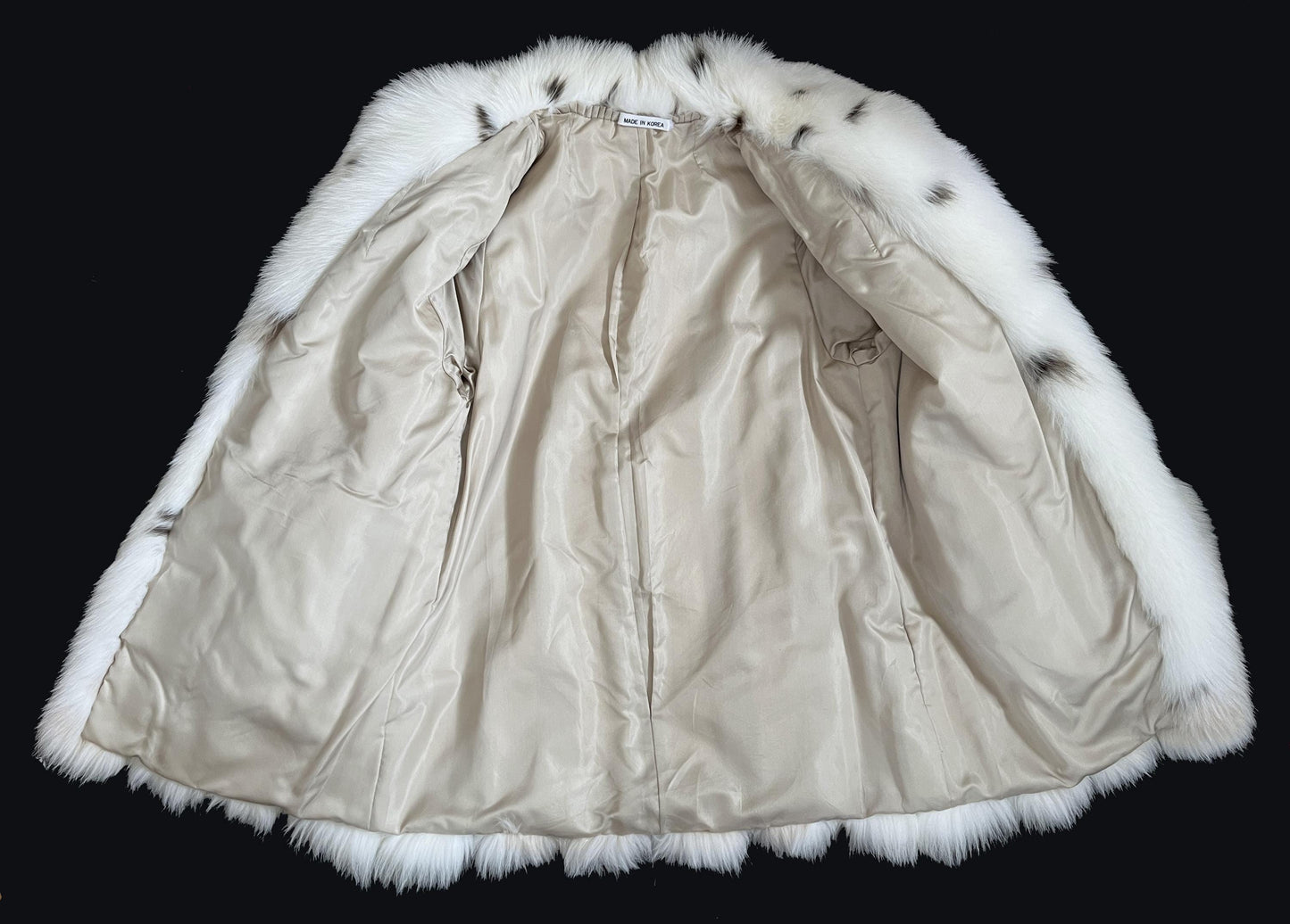Arctic FOX Spotted Fur Coat, Vintage Winter Wedding Jacket, Mob Wife Style Ivory Bolero, Glam White Apres Ski Bridal Gift