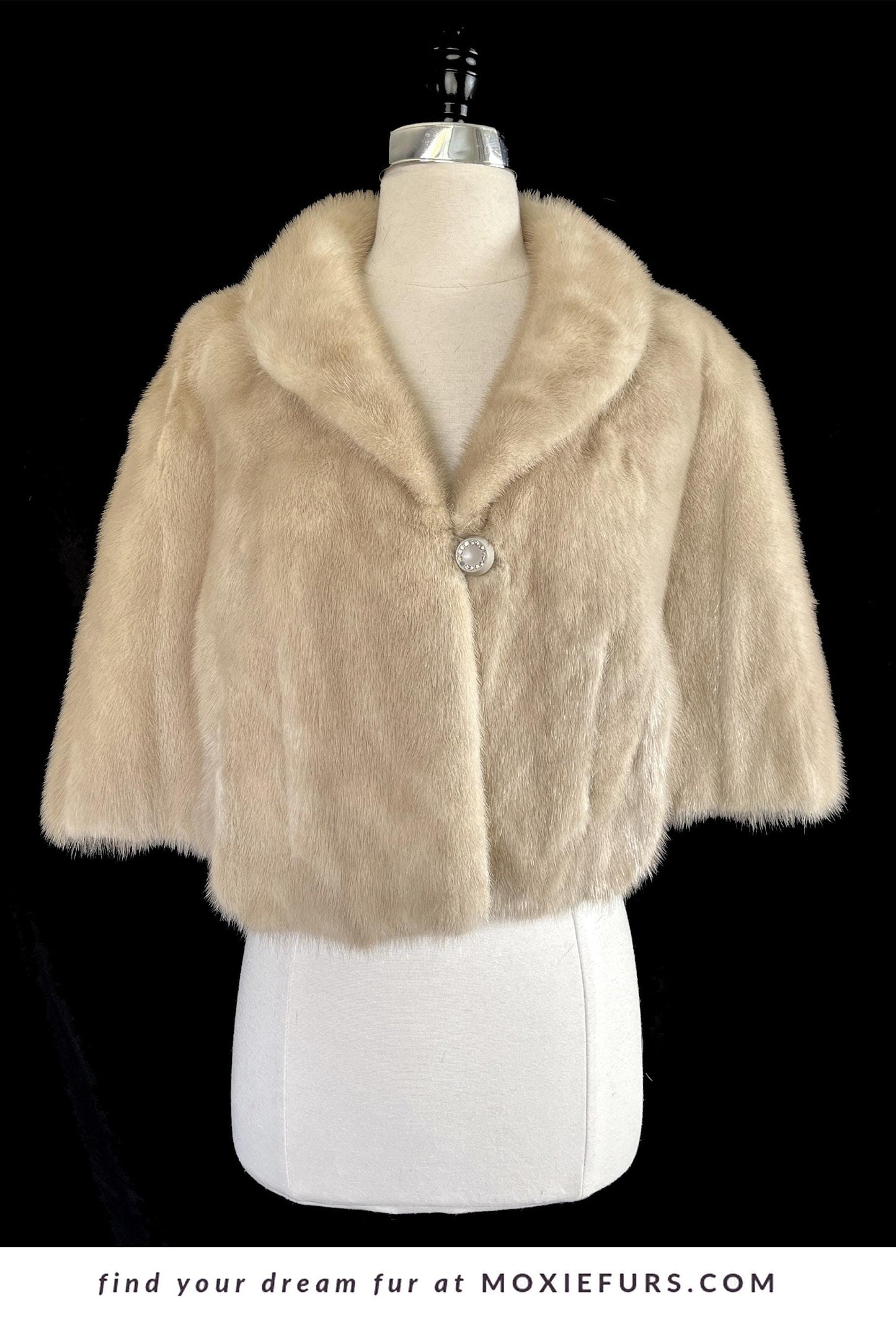 Beige MINK Fur Cape, Blonde Real Vintage Shawl, Retro Bridal Jacket, Winter Wedding Stole, Bridesmaid Coat, Mother of the Bride