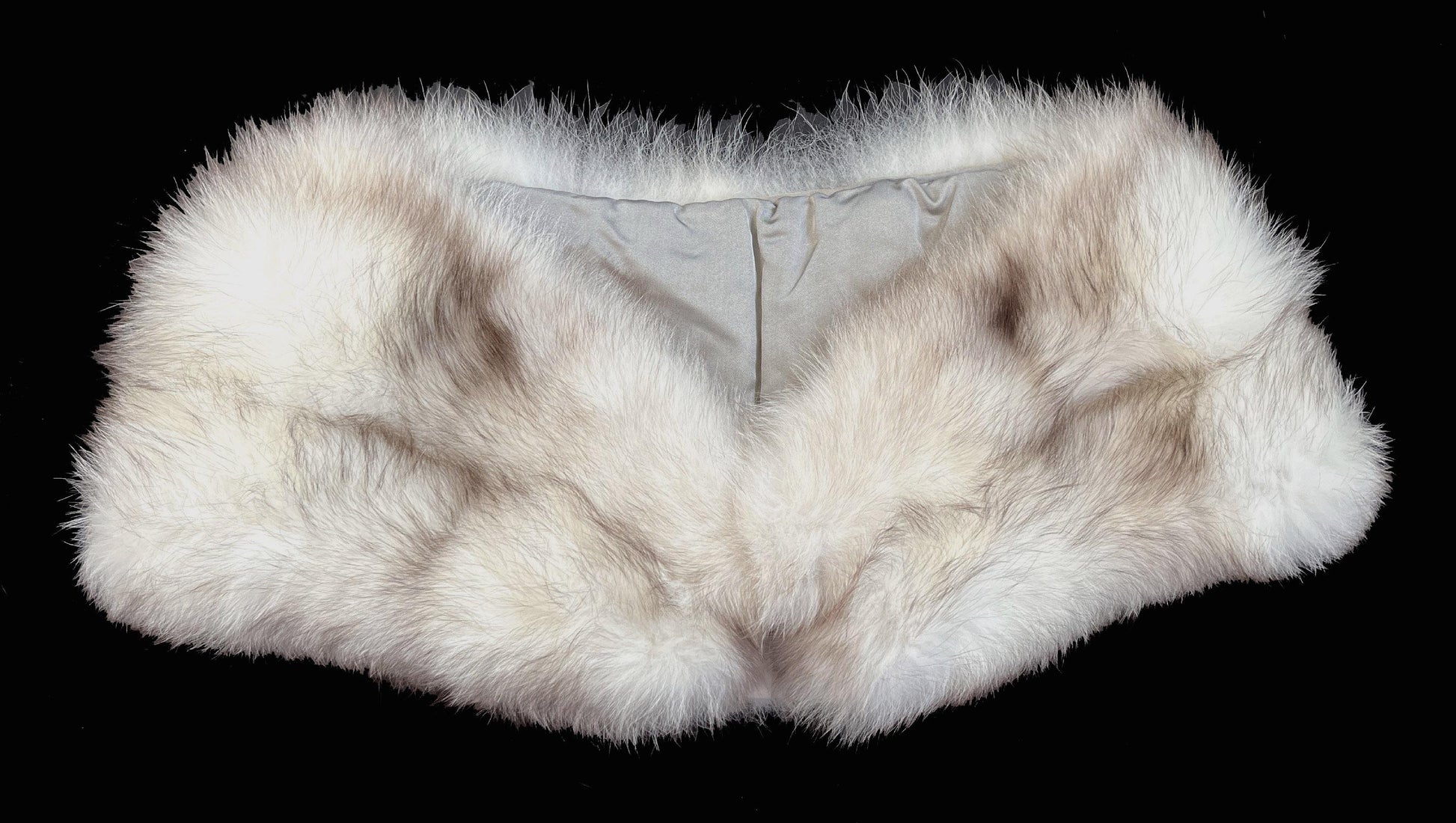 Norwegian FOX Fur Stole, Ivory Winter Wedding Cape, White Brown Vintage Bridal Coat, White Retro Bridesmaid Jacket Gift, New Old Stock
