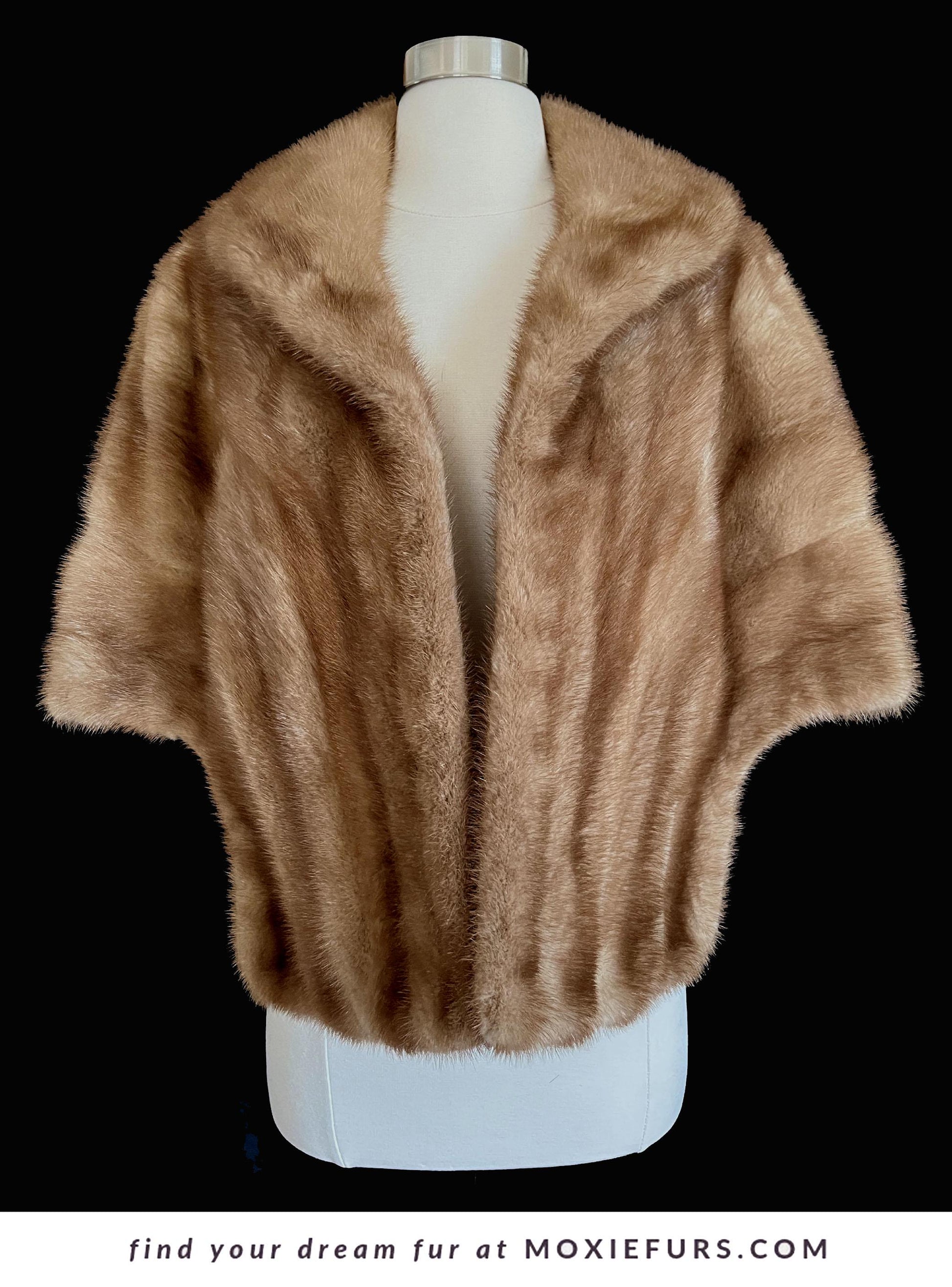 Brown MINK Fur Shawl, Real Vintage Bridal Cape, Autumn Haze Winter Wedding Bolero Jacket, Pastel Bridesmaid Gift, Great Gatsby Party