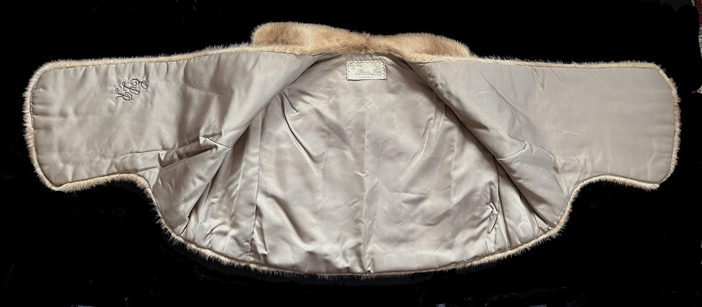 Brown MINK Fur Stole, Winter Wedding Shawl, Autumn Haze Real Vintage Cape, Rustic Bridal Capelet, Bridesmaid Bolero Jacket Coat Gift