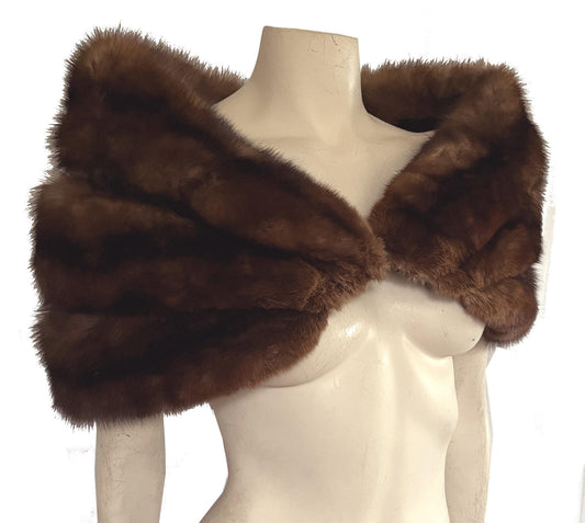 SABLE Fur Cape, Winter Wedding Stole, Russian Barguzin Real Vintage Fur Shawl, Mother of the Bride Gift, Mink Bridal Jacket Shawl, Small XS