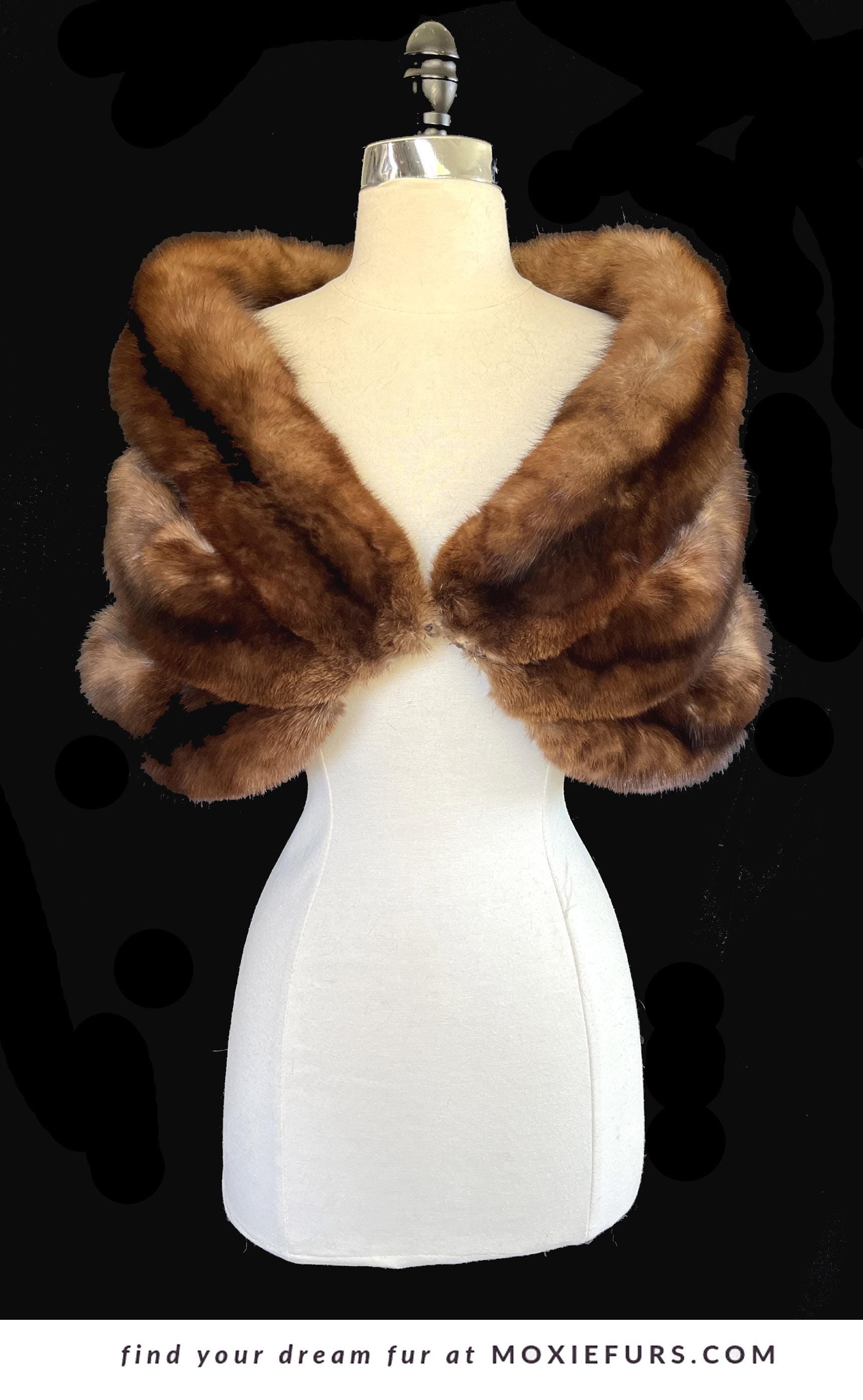 SABLE Fur Cape, Winter Wedding Stole, Russian Barguzin Real Vintage Fur Shawl, Mother of the Bride Gift, Mink Bridal Jacket Shawl, Small XS