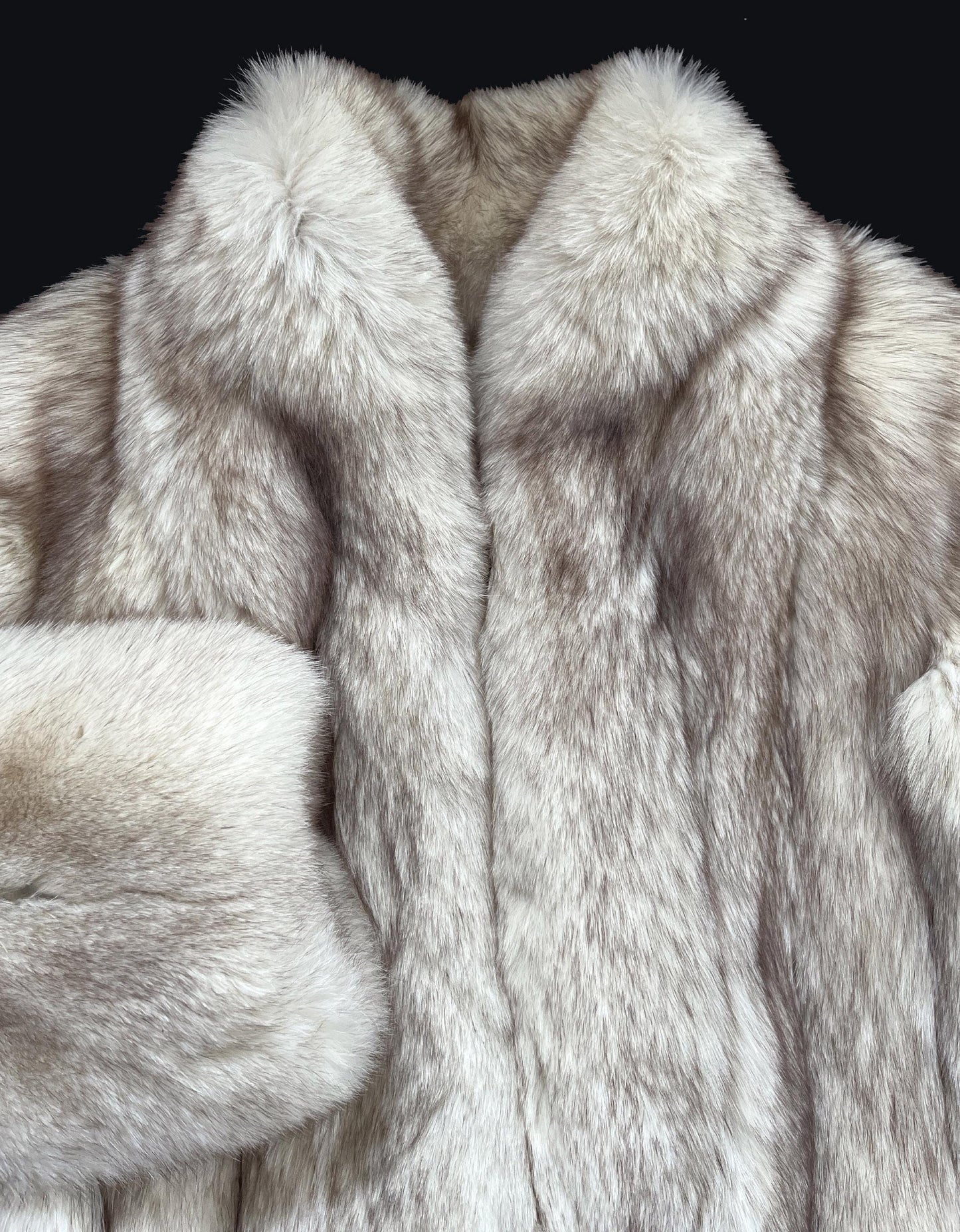 Full Length Norwegian FOX Fur Coat, Ivory Real Vintage Winter Wedding Long Jacket, Mob Wife Style, Long White Bridal Stole Gift, Apres Ski