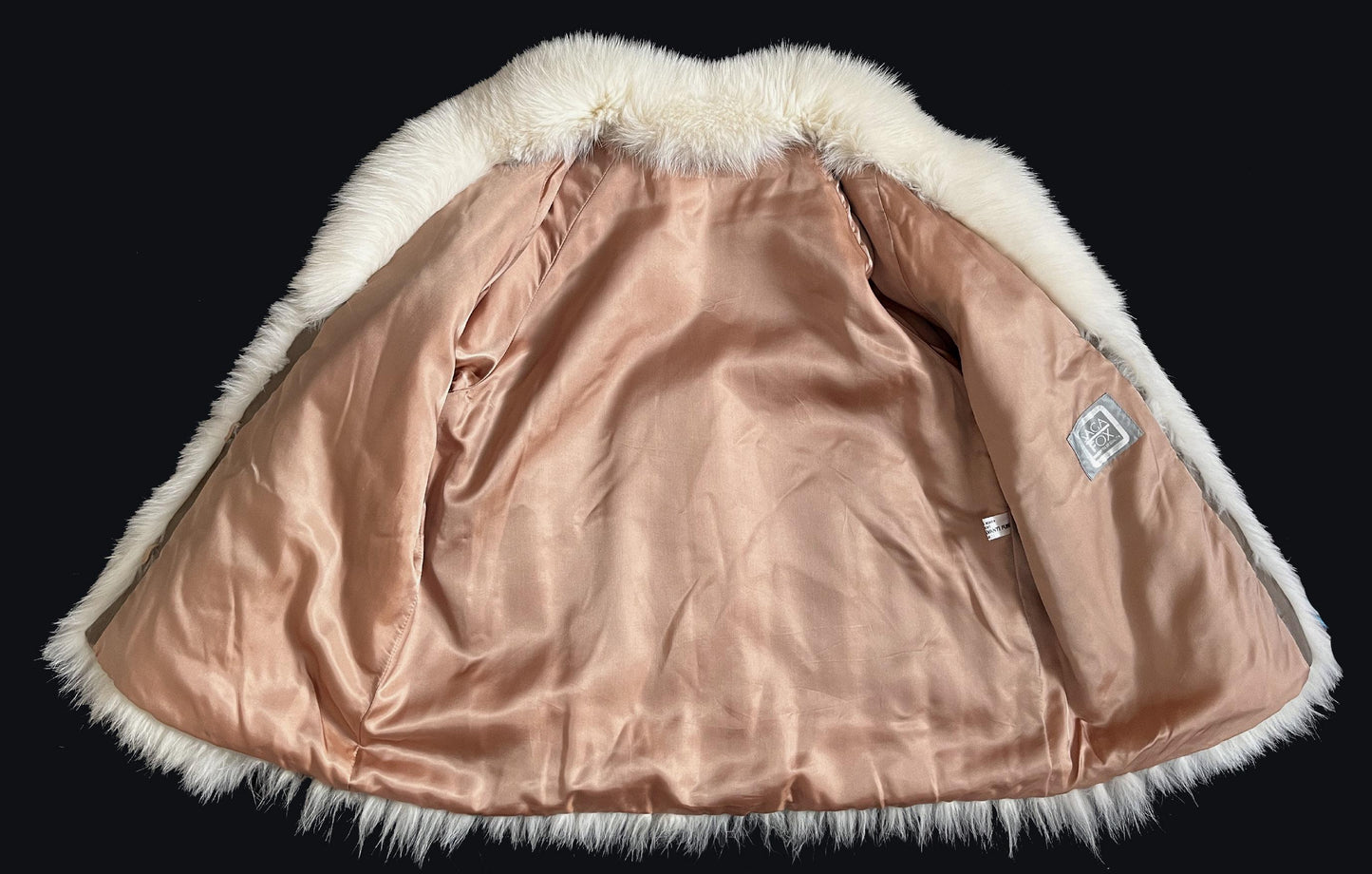 SAGA Arctic FOX Fur Coat, White Shadow Fox Bolero Jacket, Ivory Winter Wedding, Mob Wife Style, Apres Ski, Vintage Bridal Gift, Large