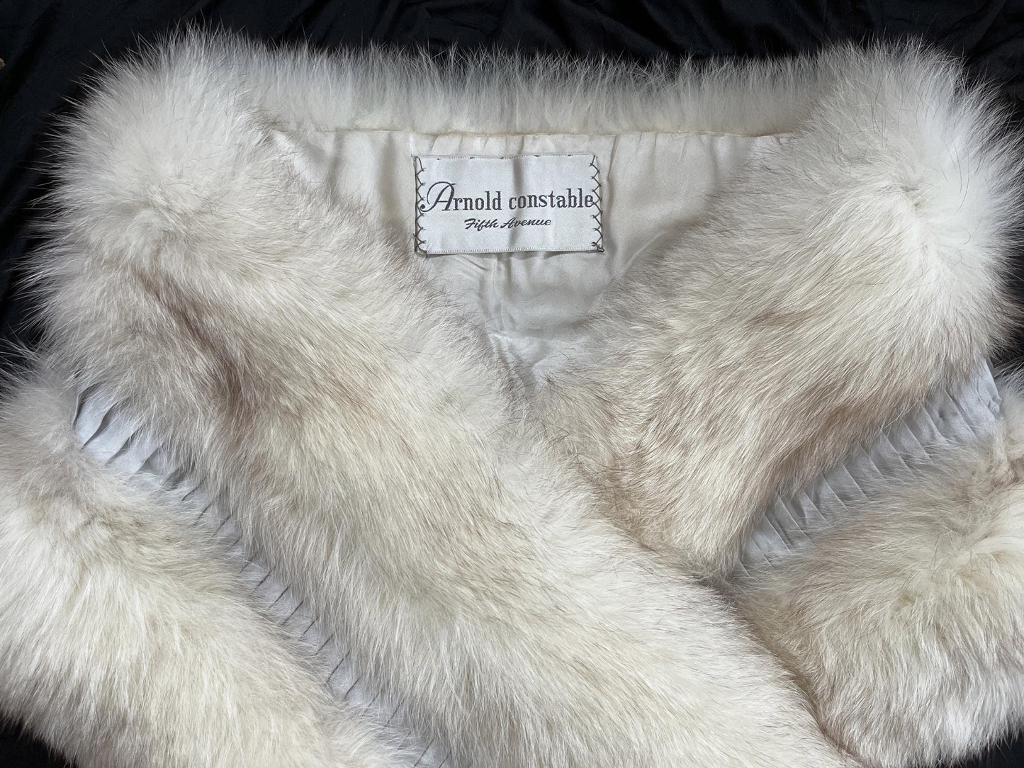 Norwegian FOX Long Fur Stole, Ivory Real Vintage Bridal Fling, White Brown Great Gatsby Party Boa Coat, Winter Wedding Bride, Mob Wife