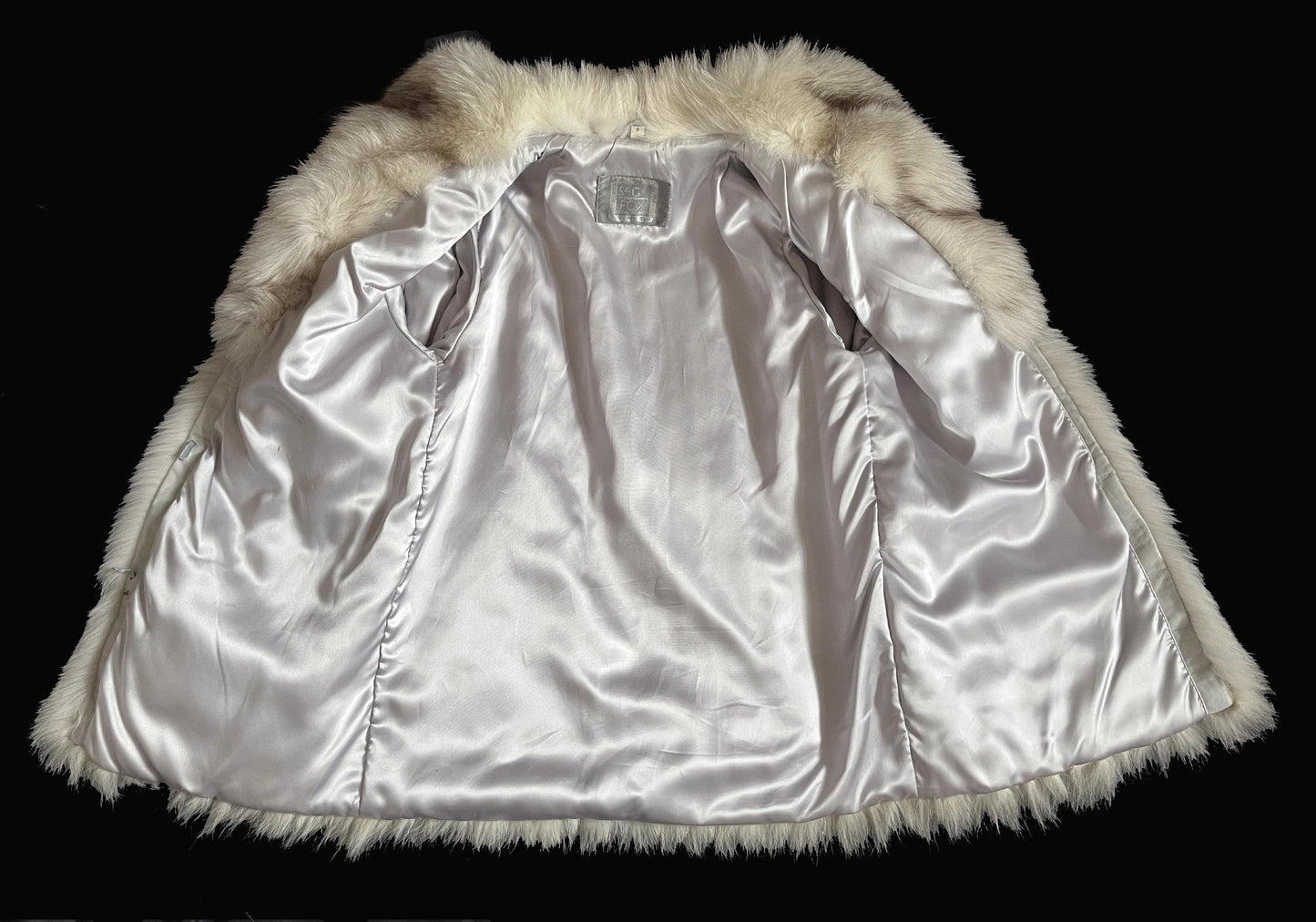 SAGA Norwegian FOX Fur Coat, Apres Ski Gift, Mob Wife Style, Ivory Winter Wedding Jacket, Real Vintage White Bridal Bolero, Small