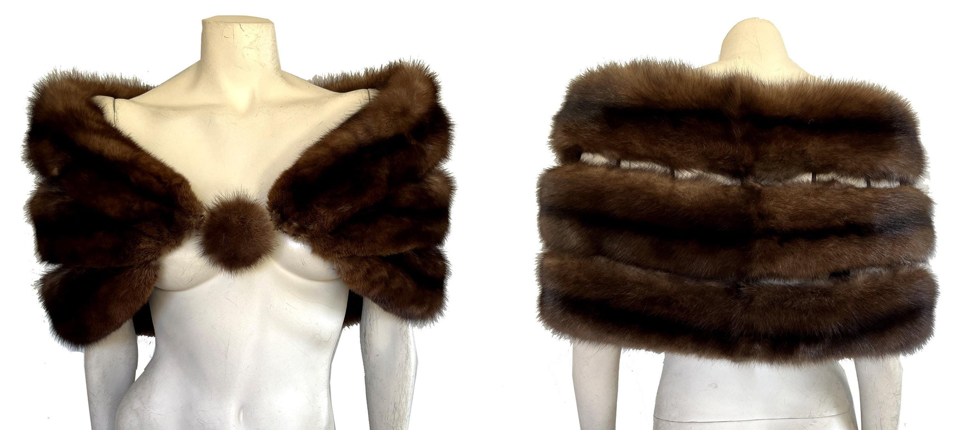 SABLE Fur Cape, Winter Wedding Stole, Russian Barguzin Real Vintage Fur Shawl, Mother of the Bride Gift, Mink Bridal Jacket Shawl, Small XS