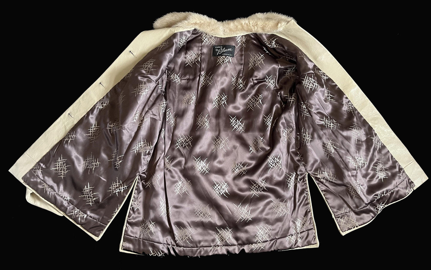Beige MINK Fur Leather Coat, 1970s Real Vintage Jacket, Tan Blonde Wedding Bridal, Mob Wife Style Gift, Plus Large XL