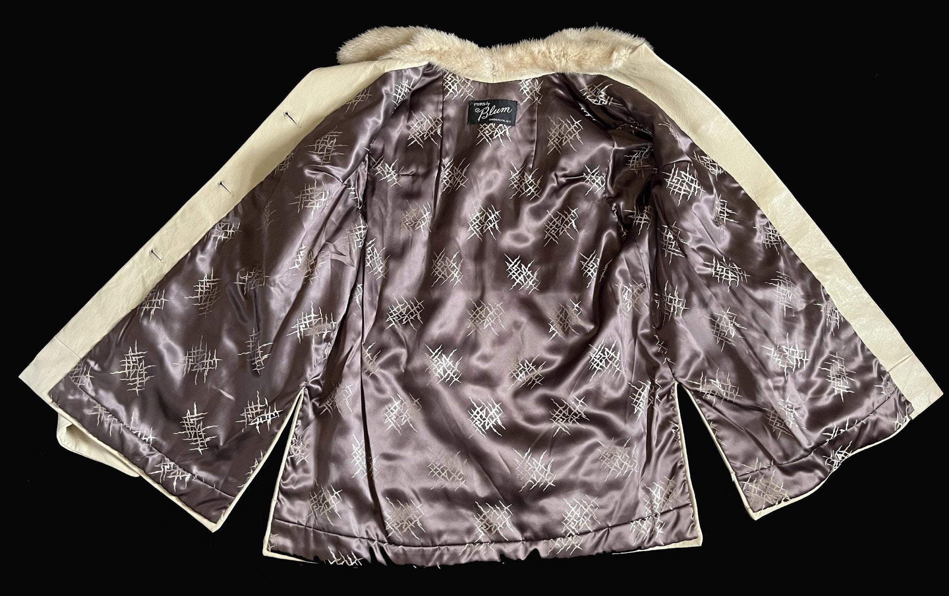 Beige MINK Fur Leather Coat, 1970s Real Vintage Jacket, Tan Blonde Wedding Bridal, Mob Wife Style Gift, Plus Large XL