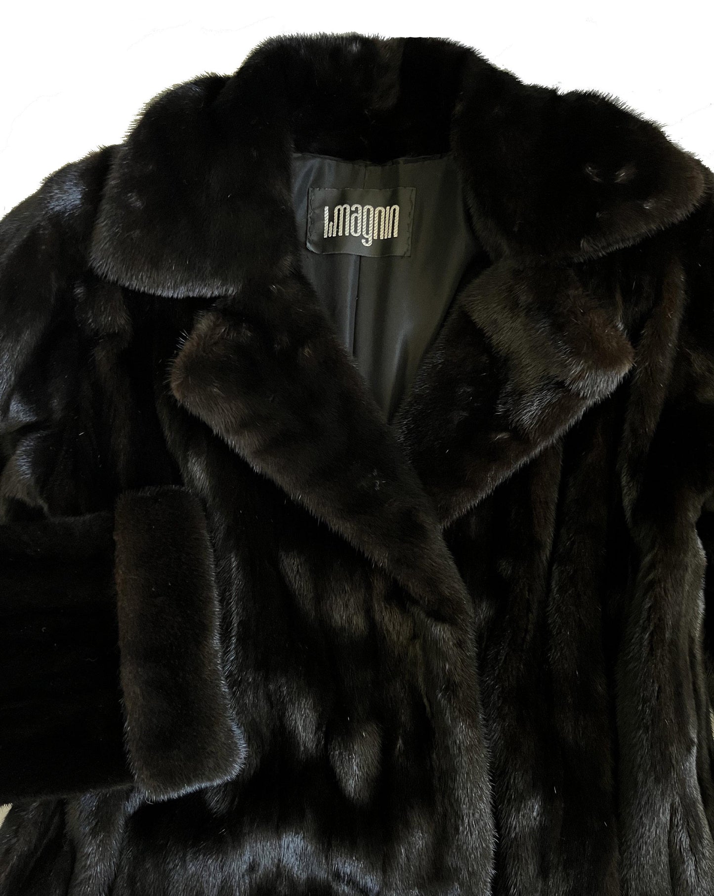 I. Magnin Geoffrey Beene MINK Fur Coat, Mahogany Ranch Brown Vintage Jacket, Full Length, Fully Let Out Female Skins Gift, Large XL Plus