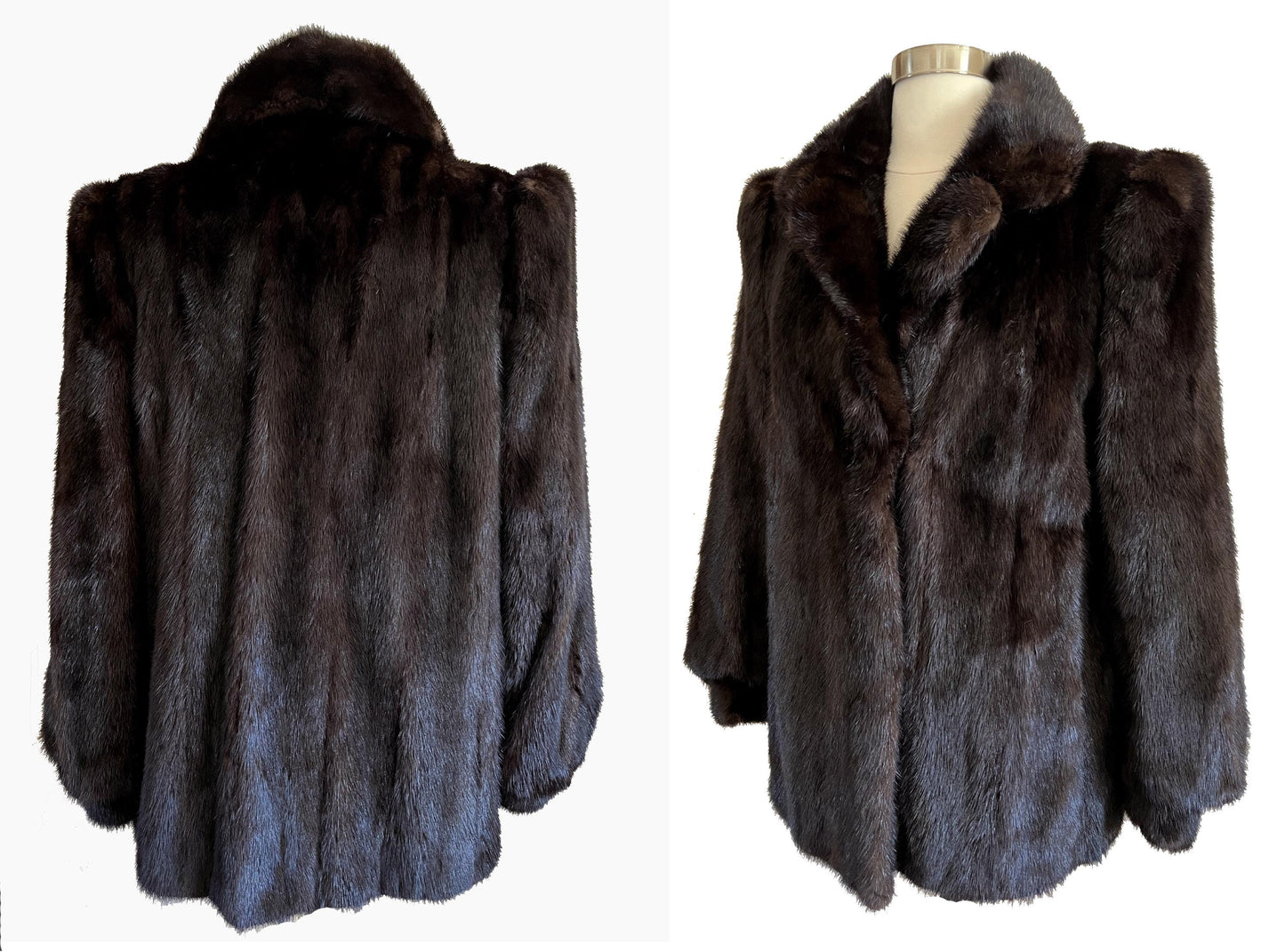 Ranch MINK Fur Coat, Real Vintage Mahogany Jacket, Rustic Dark Brown Wedding Bridal Bolero, Mob Wife Gift