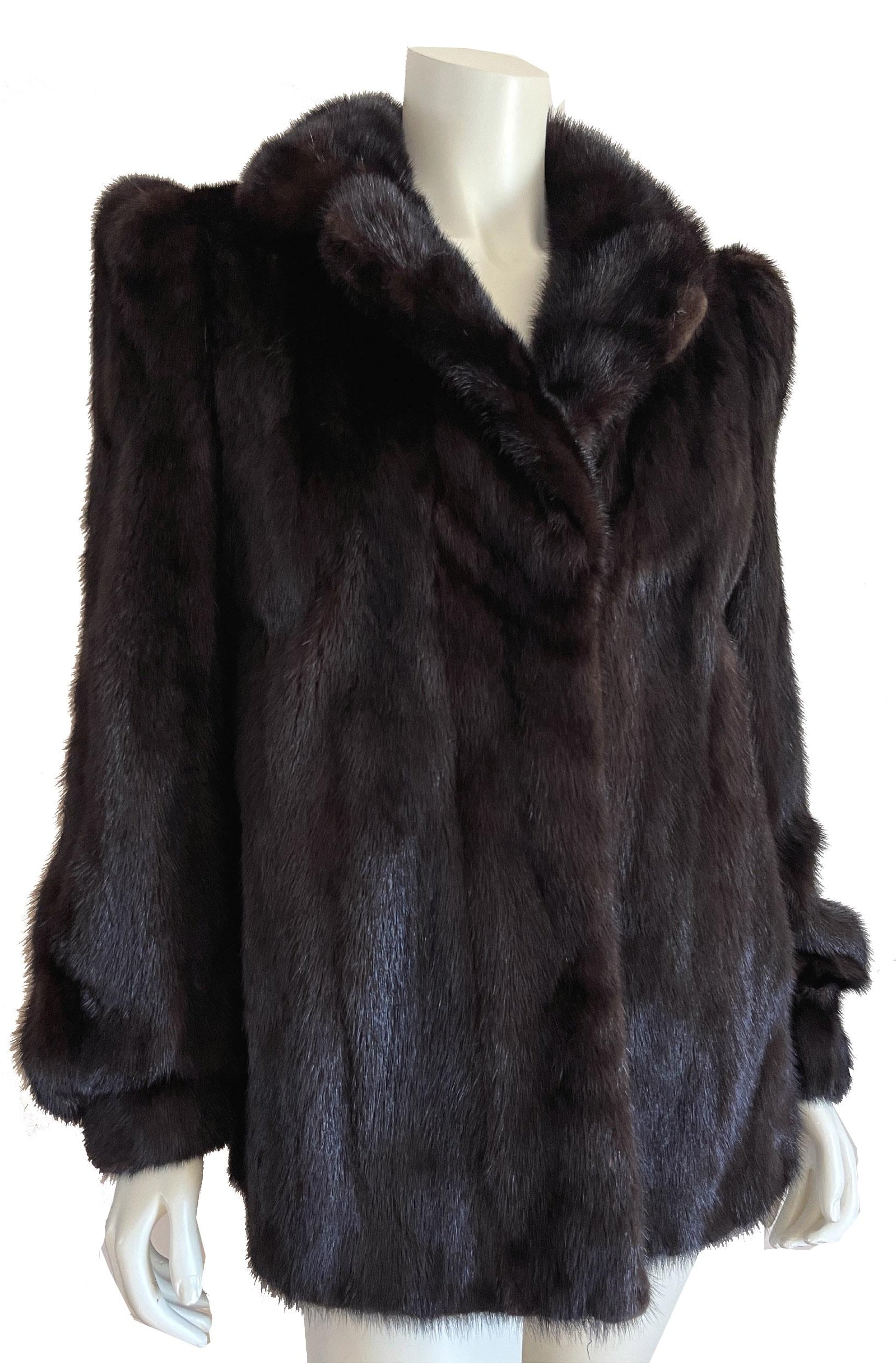Ranch MINK Fur Coat, Real Vintage Mahogany Jacket, Rustic Dark Brown Wedding Bridal Bolero, Mob Wife Gift