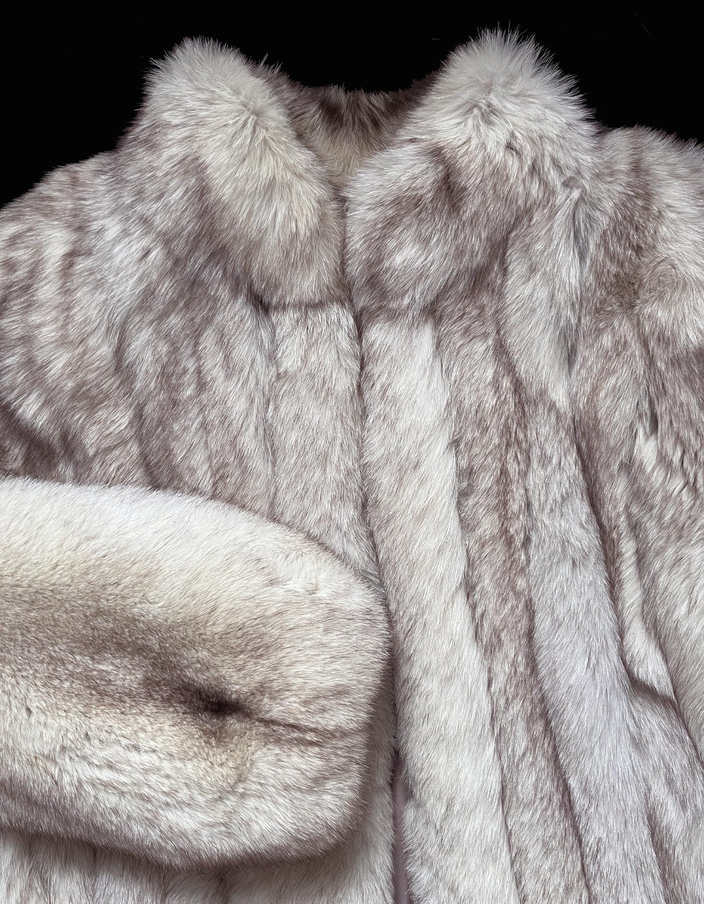 Norwegian FOX Fur Full Length Coat, Real Vintage Winter Wedding Jacket, Ivory White Bridal, Apres Ski, Mob Wife Style, Large XL Plus