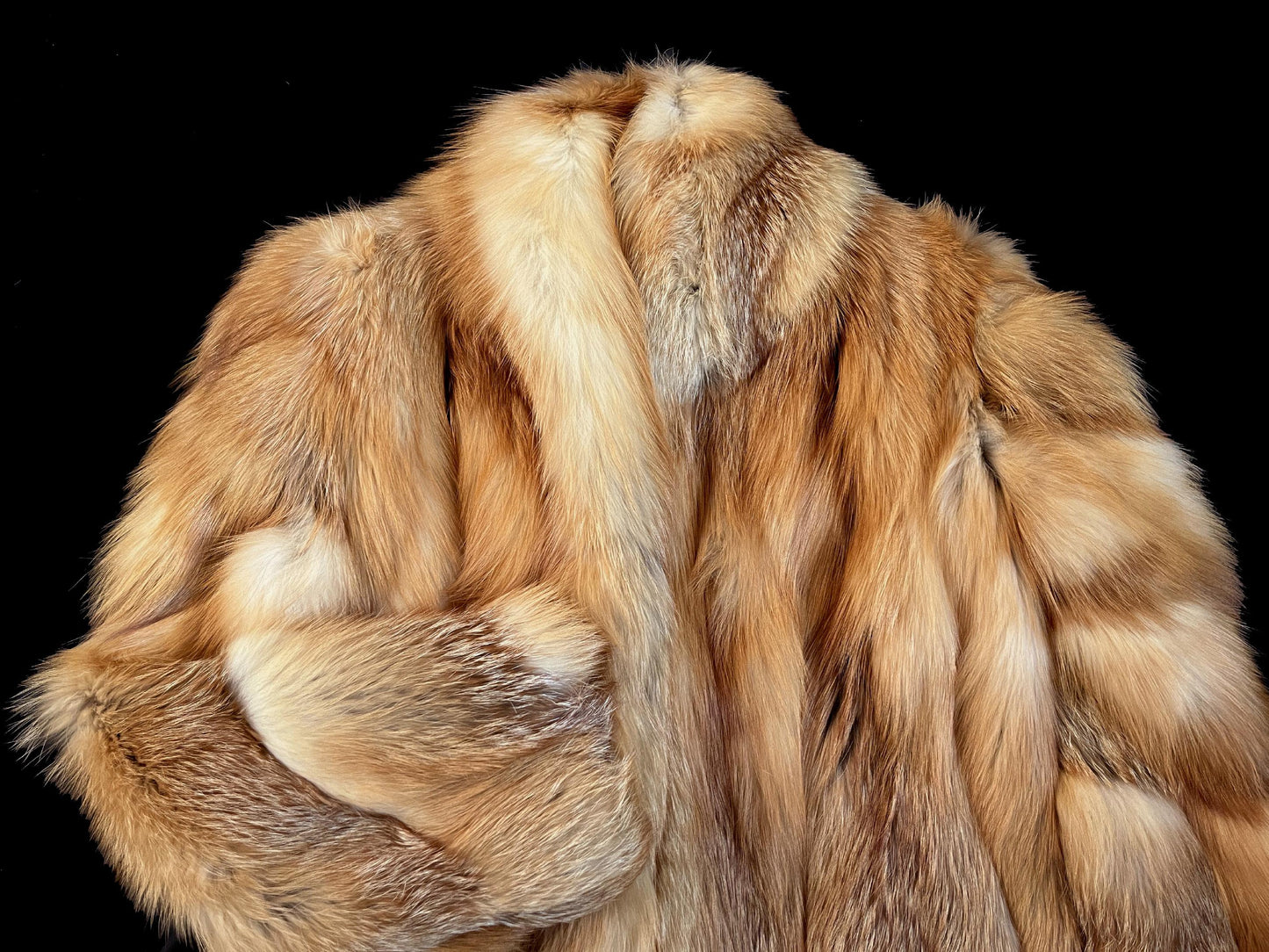 Ocar de la Renta RED FOX Fur Coat, Mob Wife Style, Rustic Wedding Bridal Jacket, Brown Real Vintage Bolero, Apres Ski Gift for Her