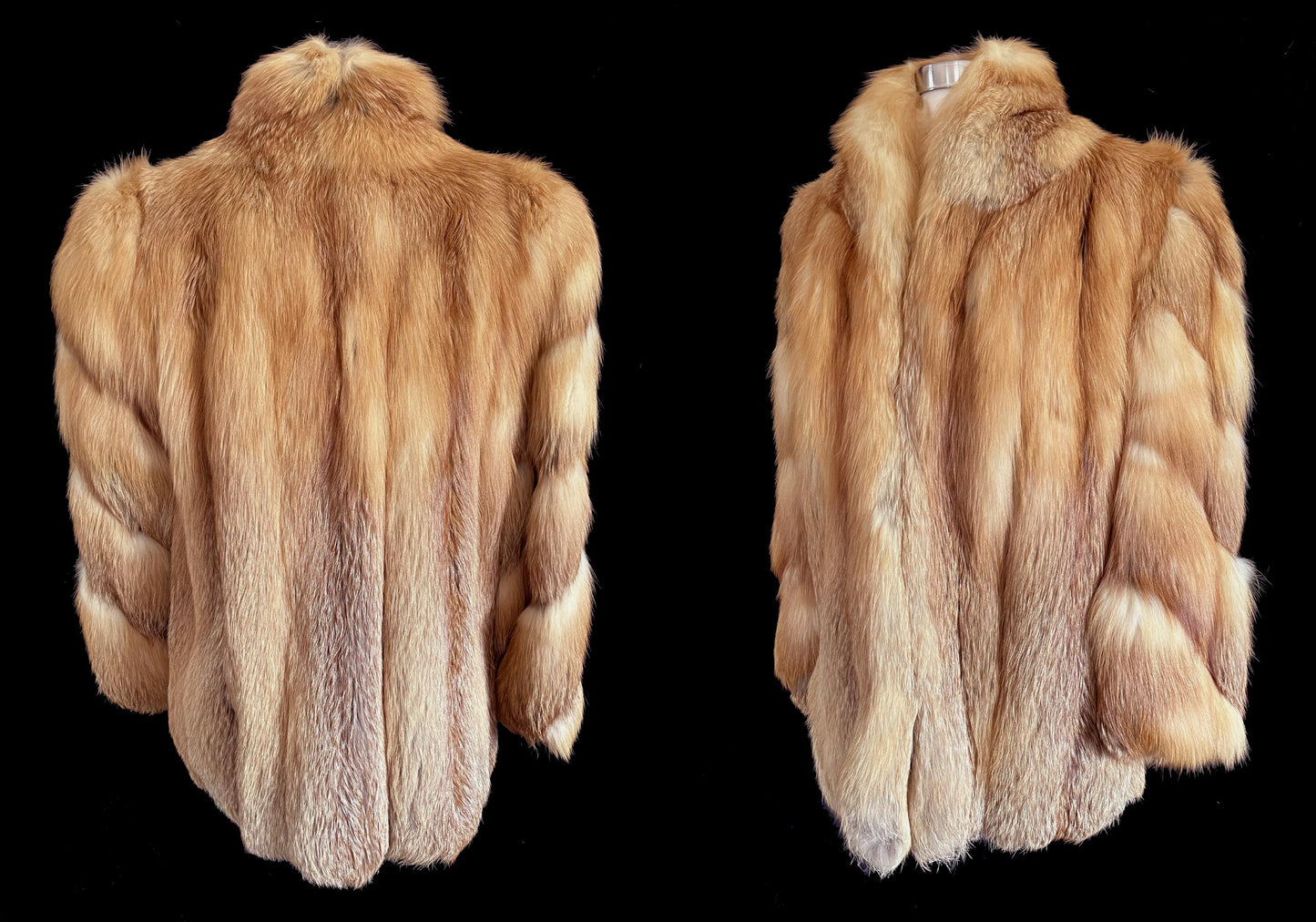 Ocar de la Renta RED FOX Fur Coat, Mob Wife Style, Rustic Wedding Bridal Jacket, Brown Real Vintage Bolero, Apres Ski Gift for Her