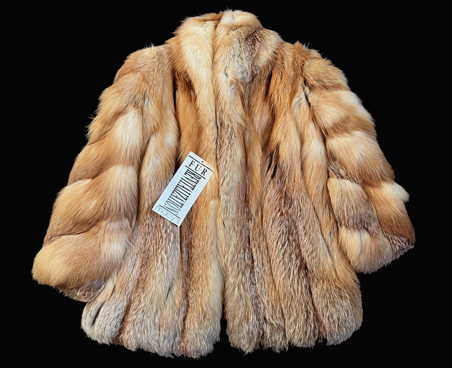 Ocar de la Renta RED FOX Fur Coat, Mob Wife Style, Rustic Wedding Bridal Jacket, Brown Real Vintage Bolero, Apres Ski Gift for Her