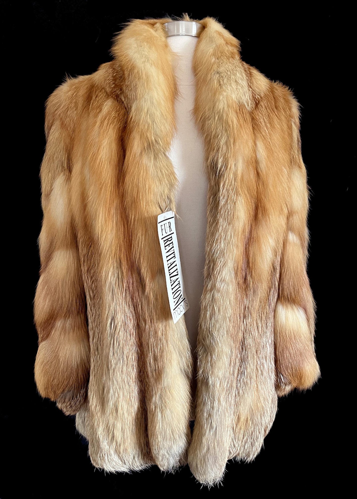 Ocar de la Renta RED FOX Fur Coat, Mob Wife Style, Rustic Wedding Bridal Jacket, Brown Real Vintage Bolero, Apres Ski Gift for Her