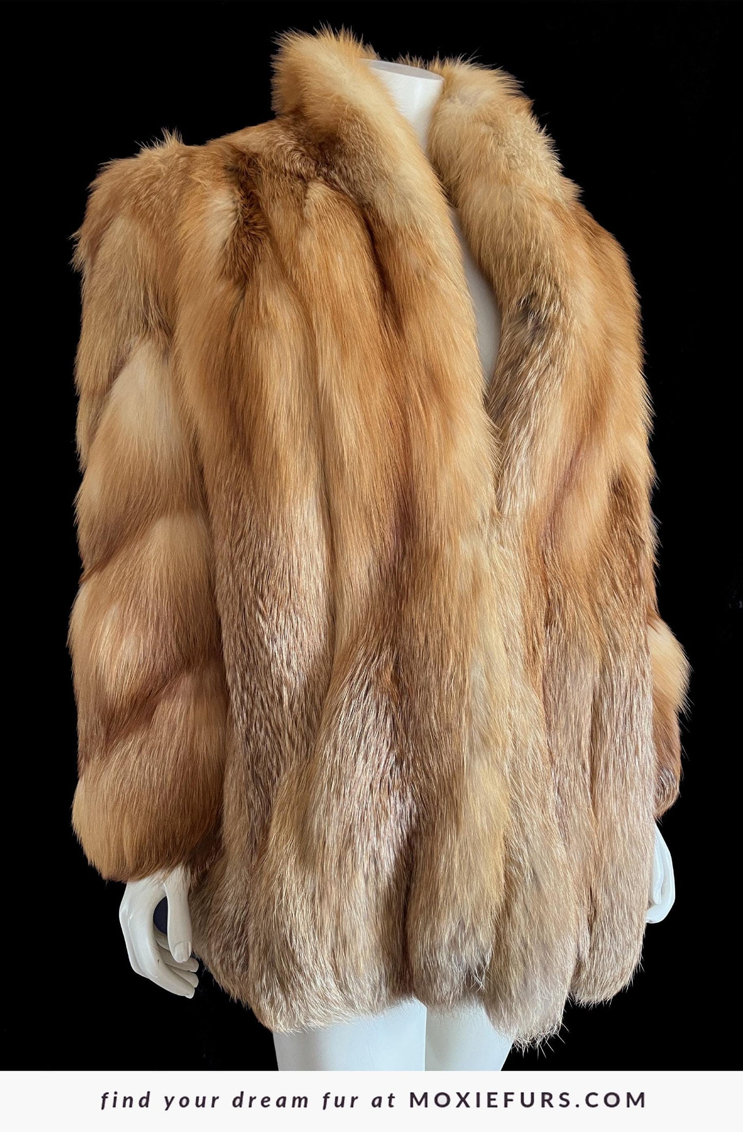 Ocar de la Renta RED FOX Fur Coat, Mob Wife Style, Rustic Wedding Bridal Jacket, Brown Real Vintage Bolero, Apres Ski Gift for Her