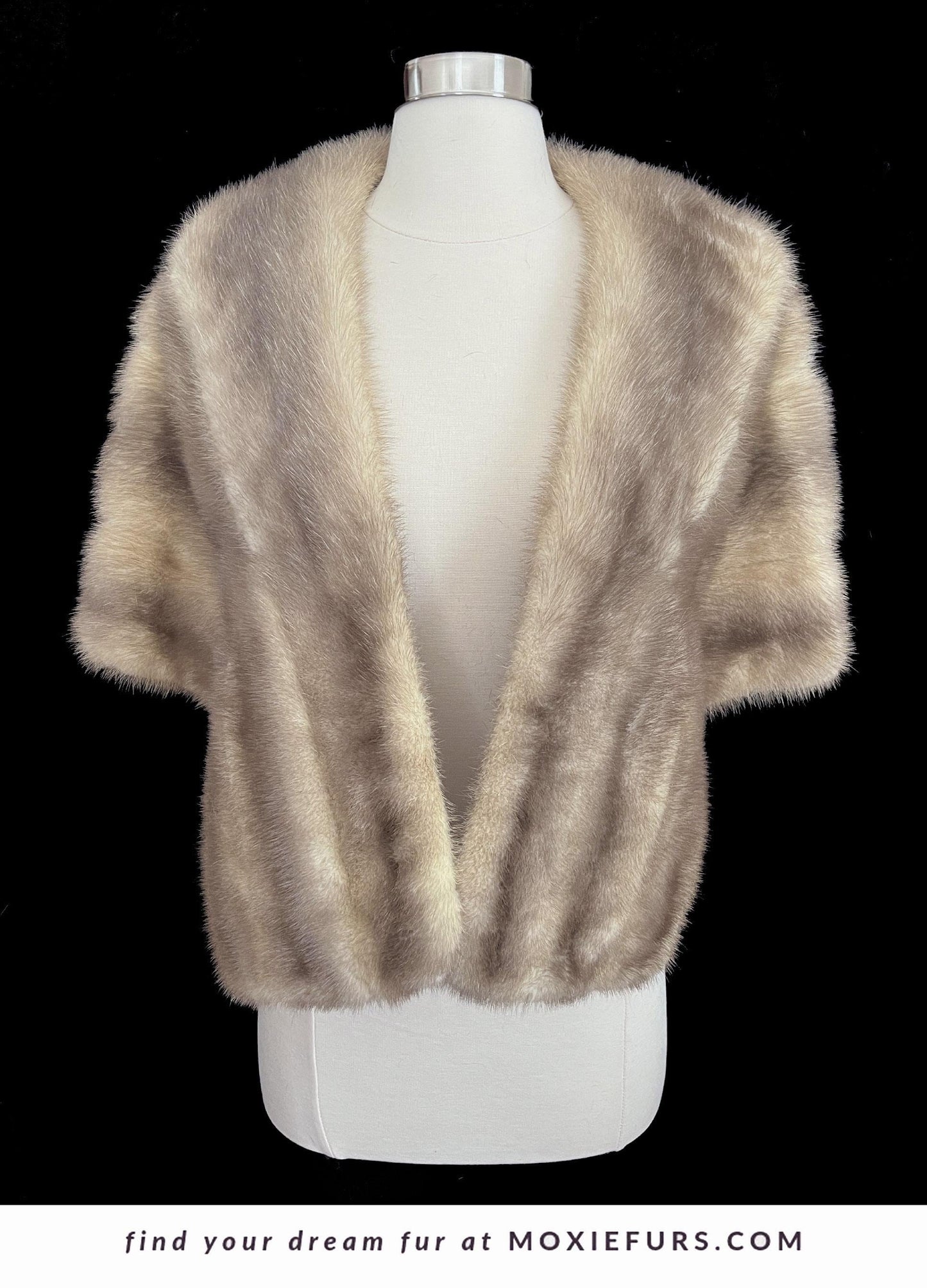 Taupe MINK Fur Stole, Brown Rustic Shawl, Real Vintage Bridal Cape, Gray Winter Wedding Coat, Bridesmaid Jacket Gift, Great Gatsby, Small