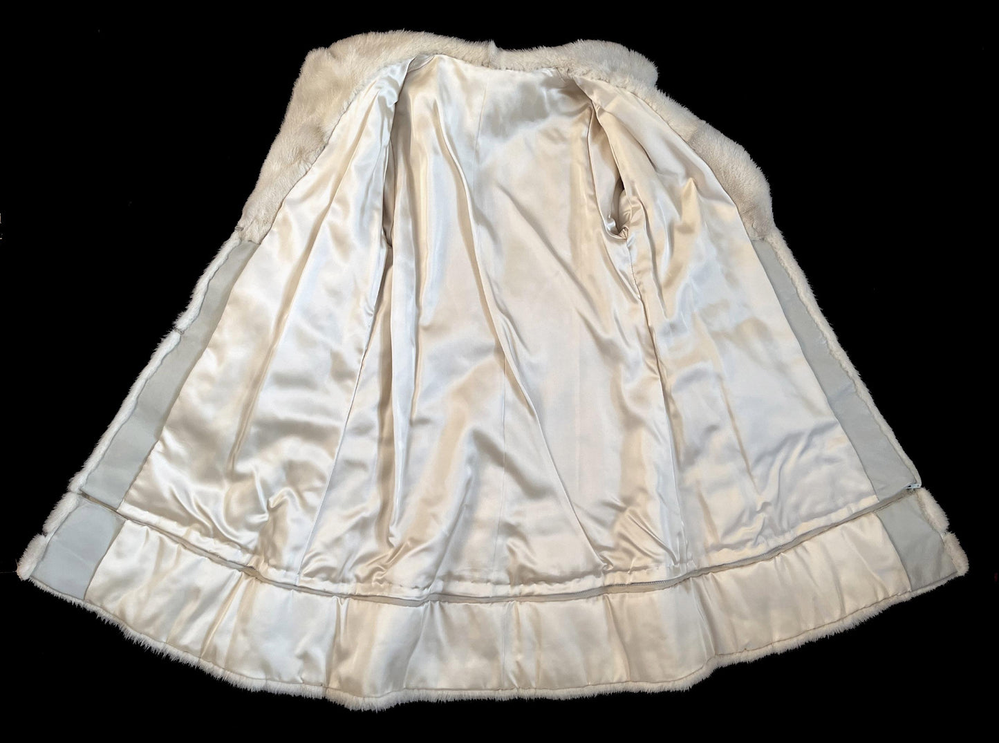 Beige MINK Fur Coat, Leather Belt Retro Ivory Jacket, 2 Lengths, 1970s Almost Famous, Blonde Rustic Wedding Bridal Stroller Gift, Small