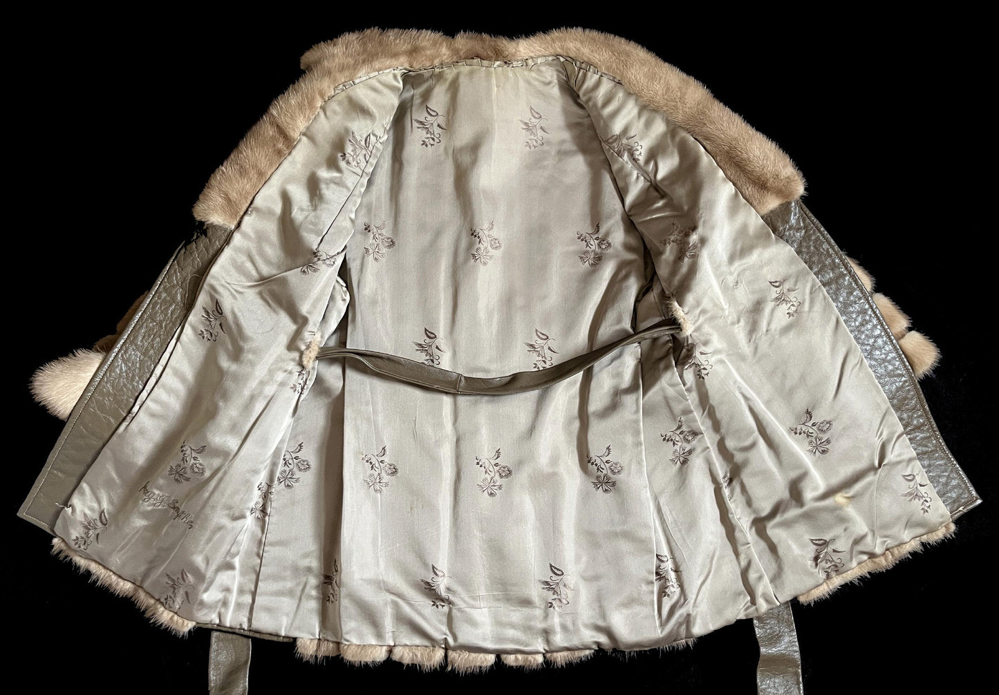 Brown MINK Fur Leather Coat, 1970s Pastel Real Vintage Jacket, Rustic Autumn Haze Wedding Bridal Bolero, Mob Wife Style Gift
