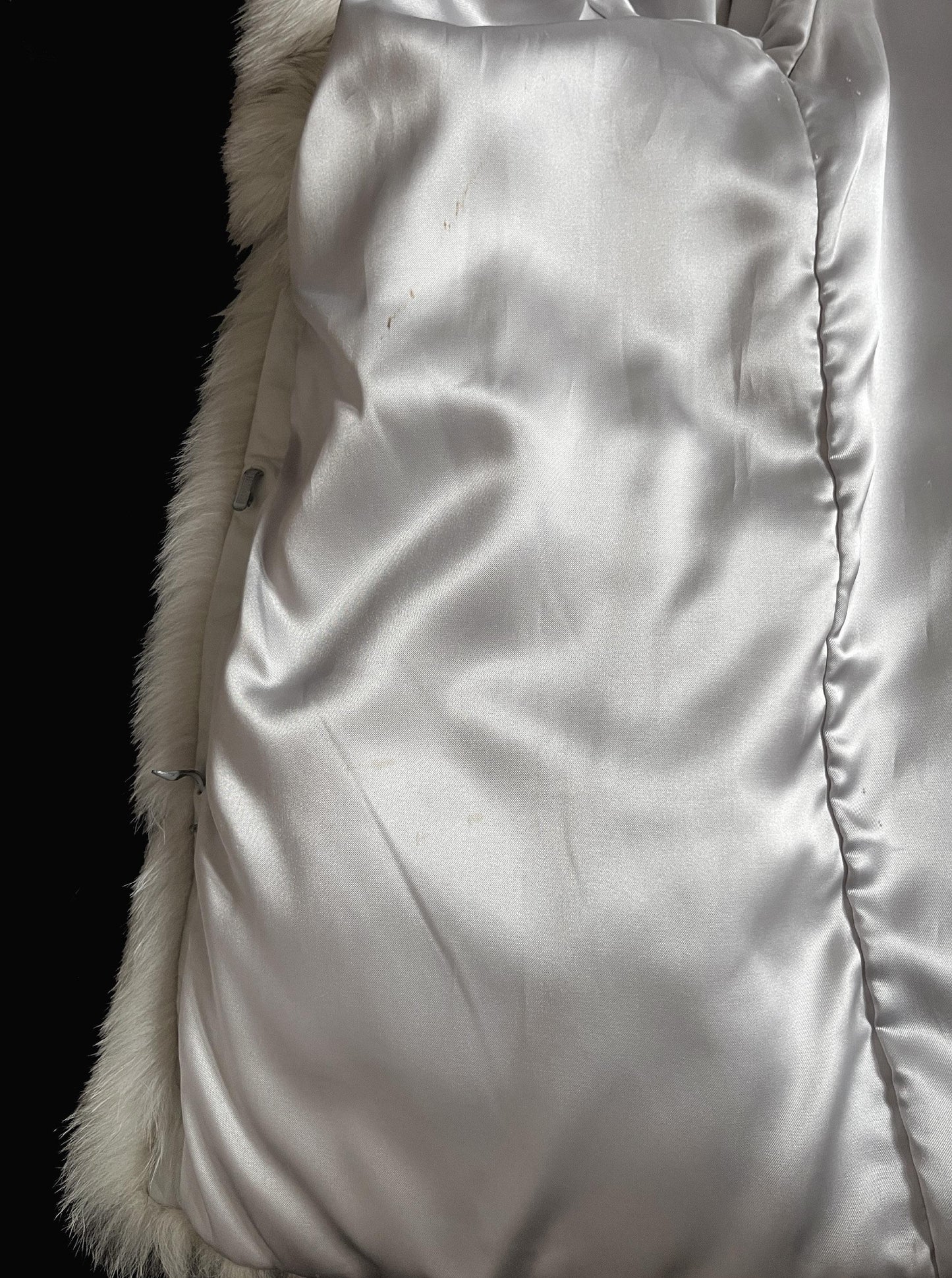 SAGA Norwegian FOX Fur Coat, Apres Ski Gift, Mob Wife Style, Ivory Winter Wedding Jacket, Real Vintage White Bridal Bolero, Small