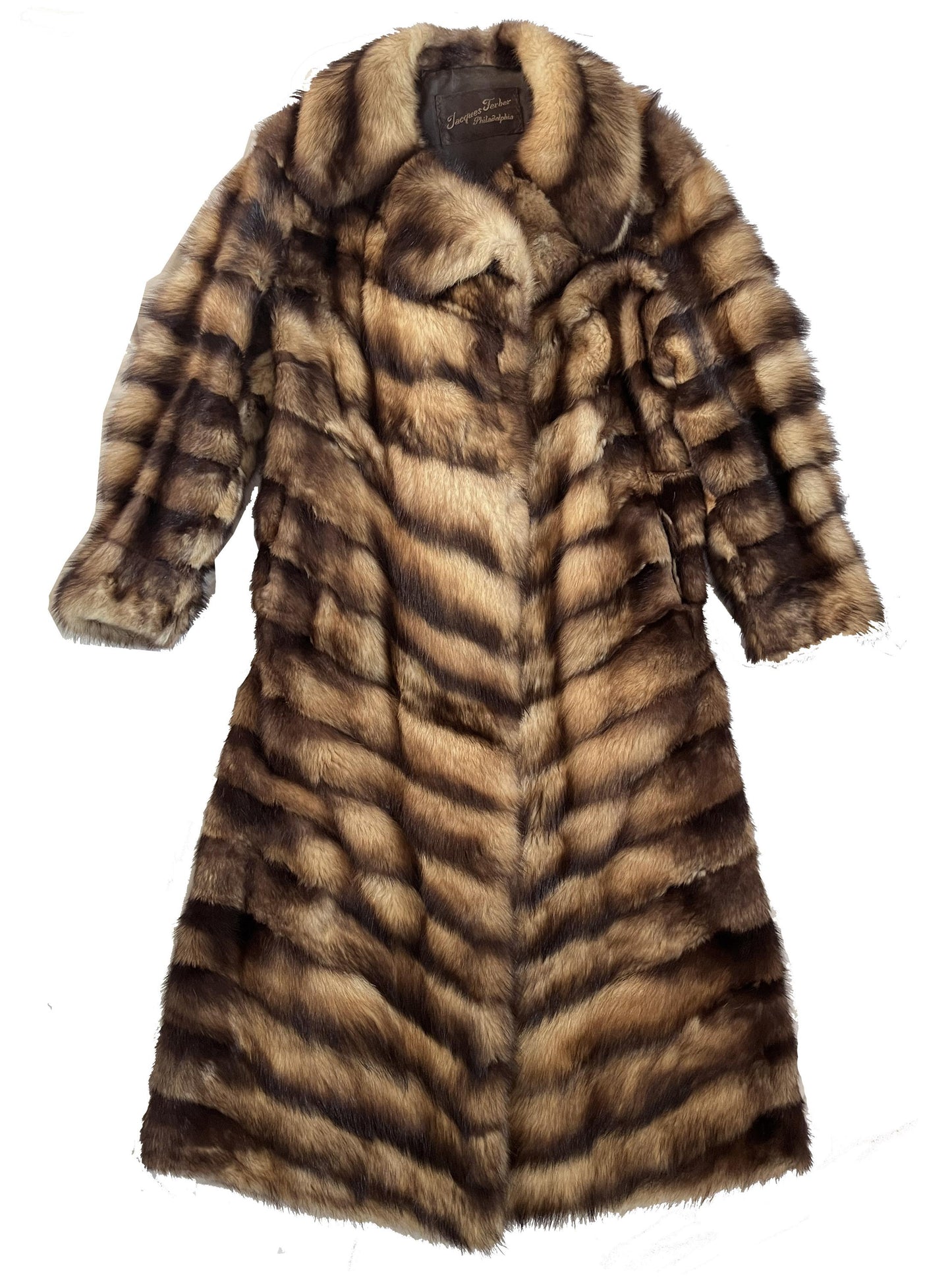 FITCH Fur Coat, Golden Brown Real Vintage Full Length Jacket, German Sable, Great Gatsby Party Gift, Small XS