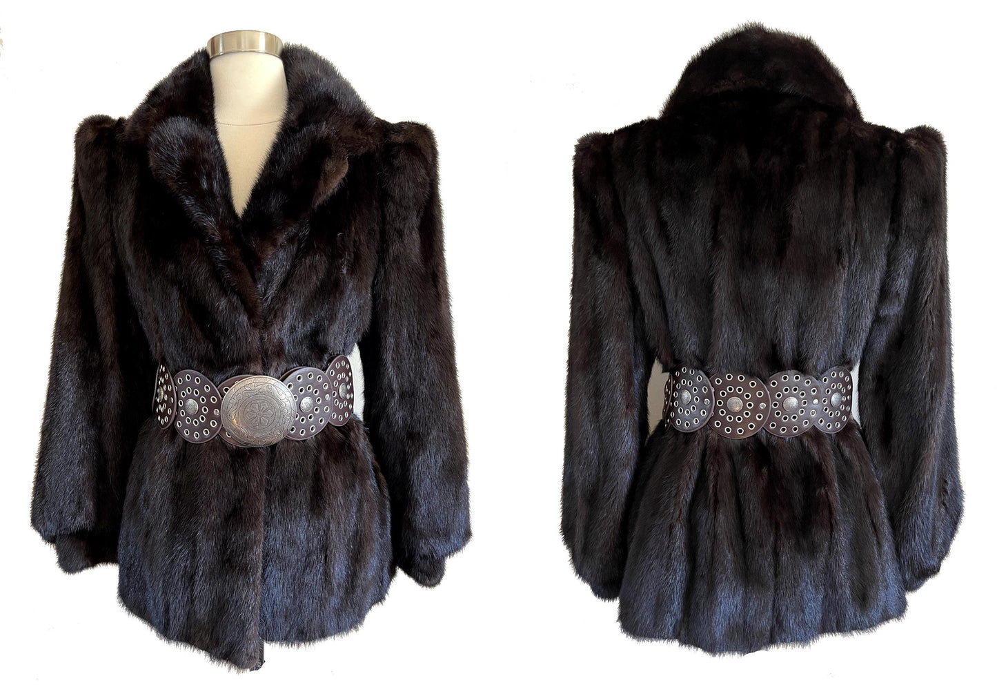 Ranch MINK Fur Coat, Real Vintage Mahogany Jacket, Rustic Dark Brown Wedding Bridal Bolero, Mob Wife Gift