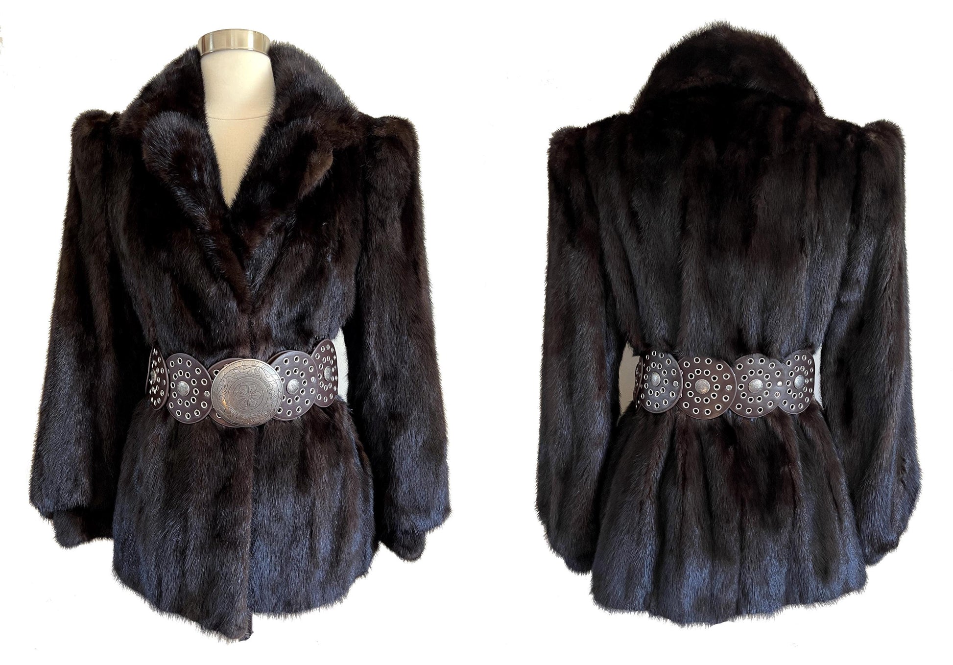 Ranch MINK Fur Coat, Real Vintage Mahogany Jacket, Rustic Dark Brown Wedding Bridal Bolero, Mob Wife Gift
