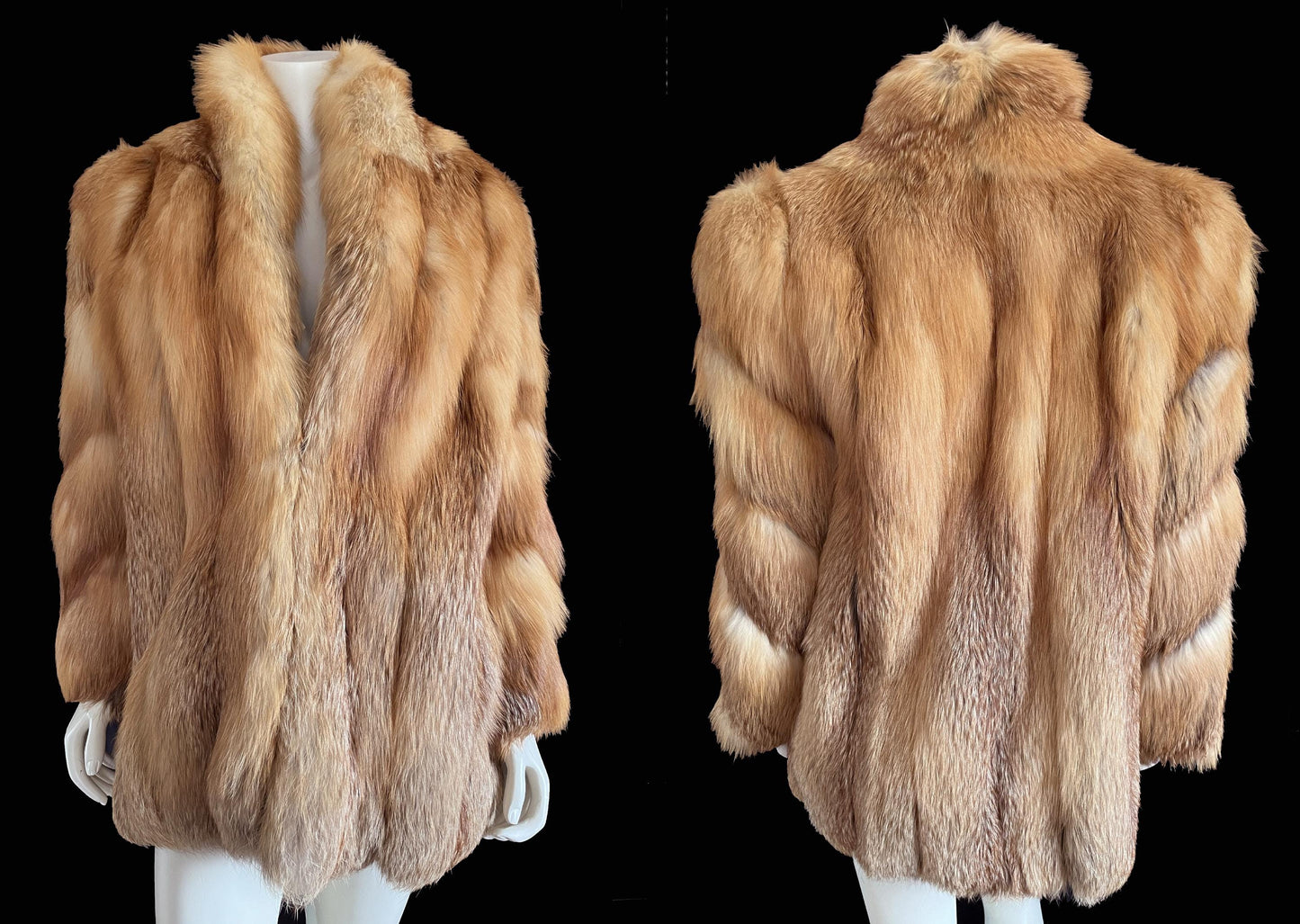 Ocar de la Renta RED FOX Fur Coat, Mob Wife Style, Rustic Wedding Bridal Jacket, Brown Real Vintage Bolero, Apres Ski Gift for Her