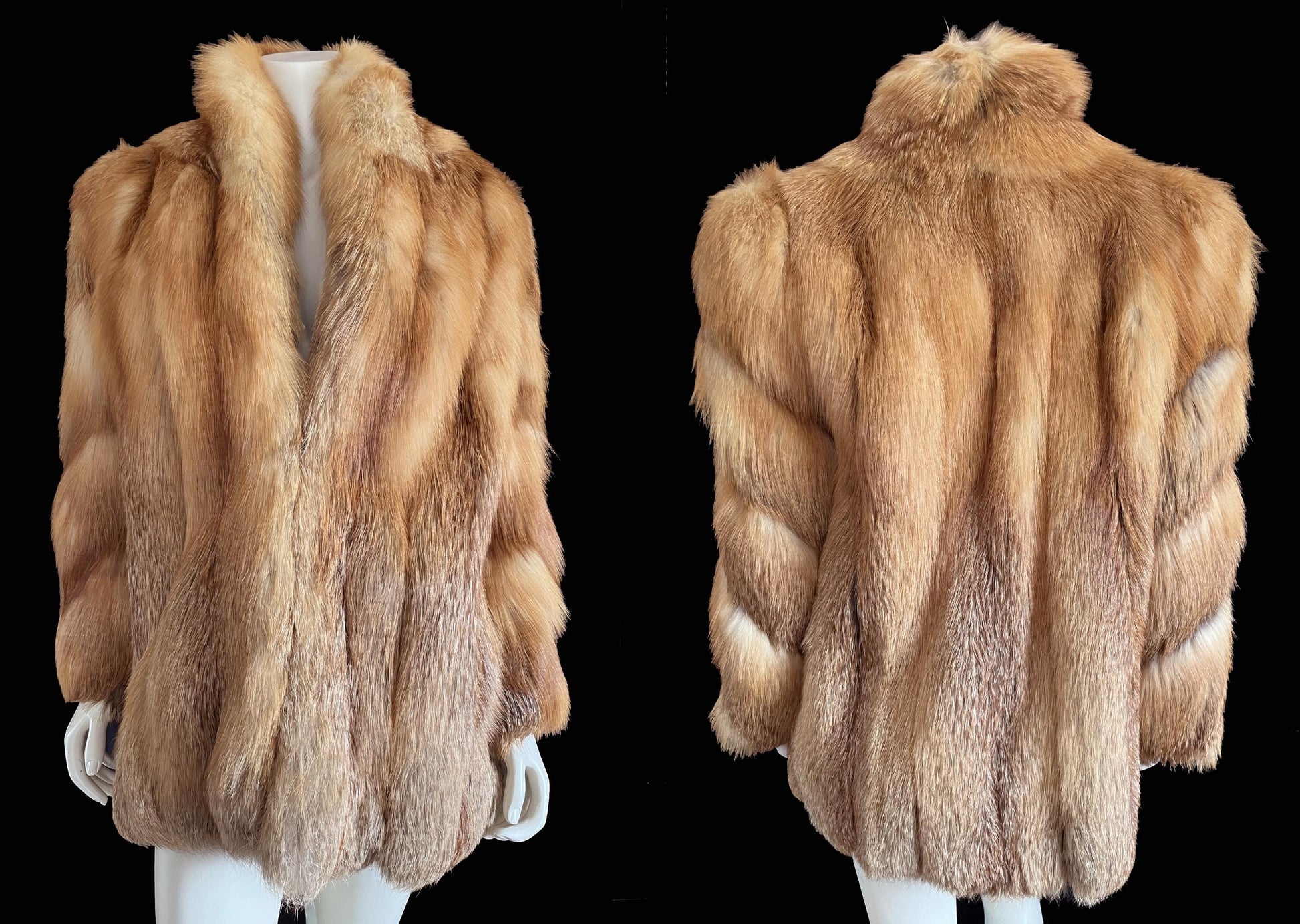 Ocar de la Renta RED FOX Fur Coat, Mob Wife Style, Rustic Wedding Bridal Jacket, Brown Real Vintage Bolero, Apres Ski Gift for Her