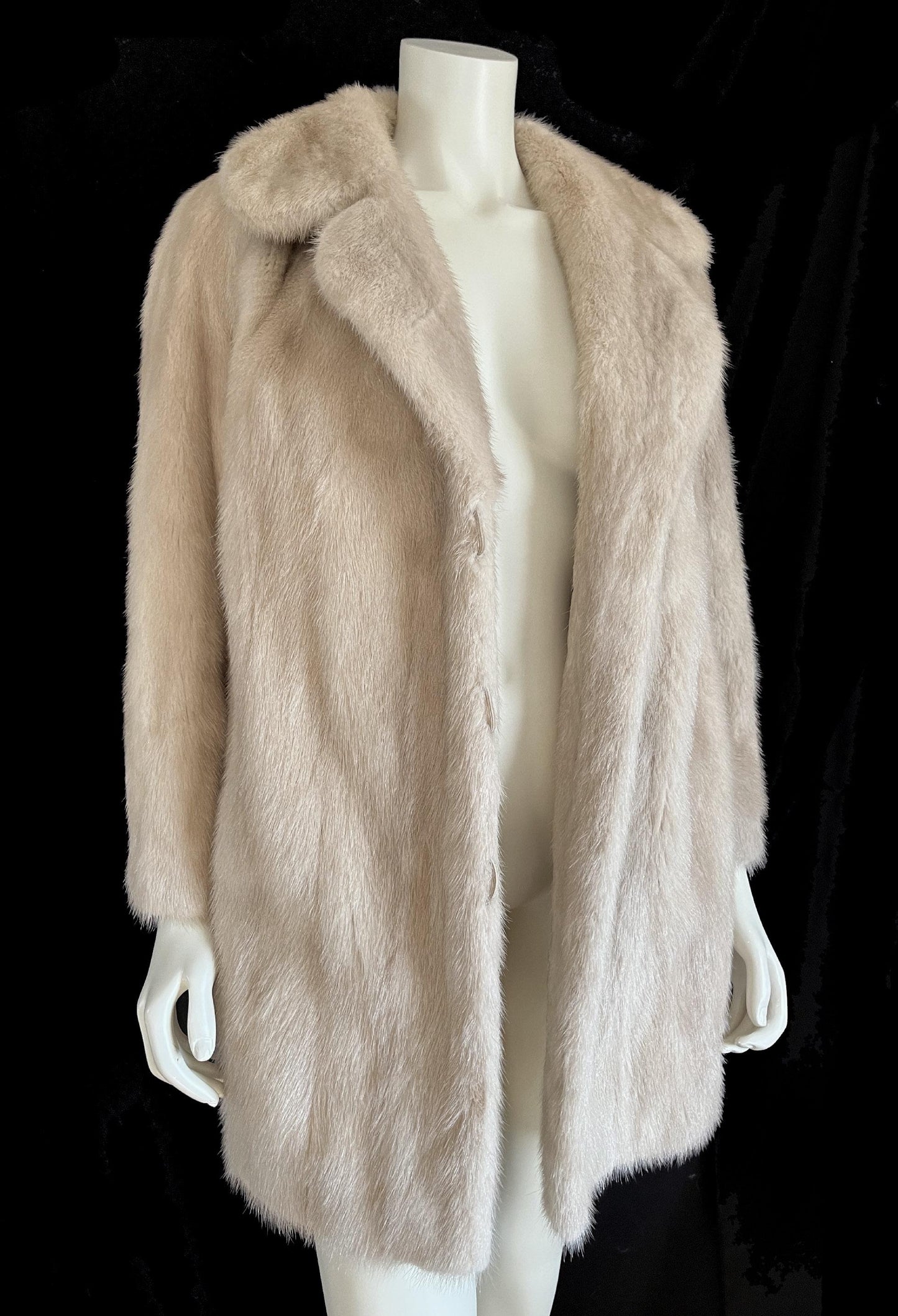 Beige Mink Fur Coat, Blonde Real Vintage Jacket, Tourmaline Champagne Bridal Stroller Bolero, Rustic Winter Wedding Bridesmaid Gift, Large