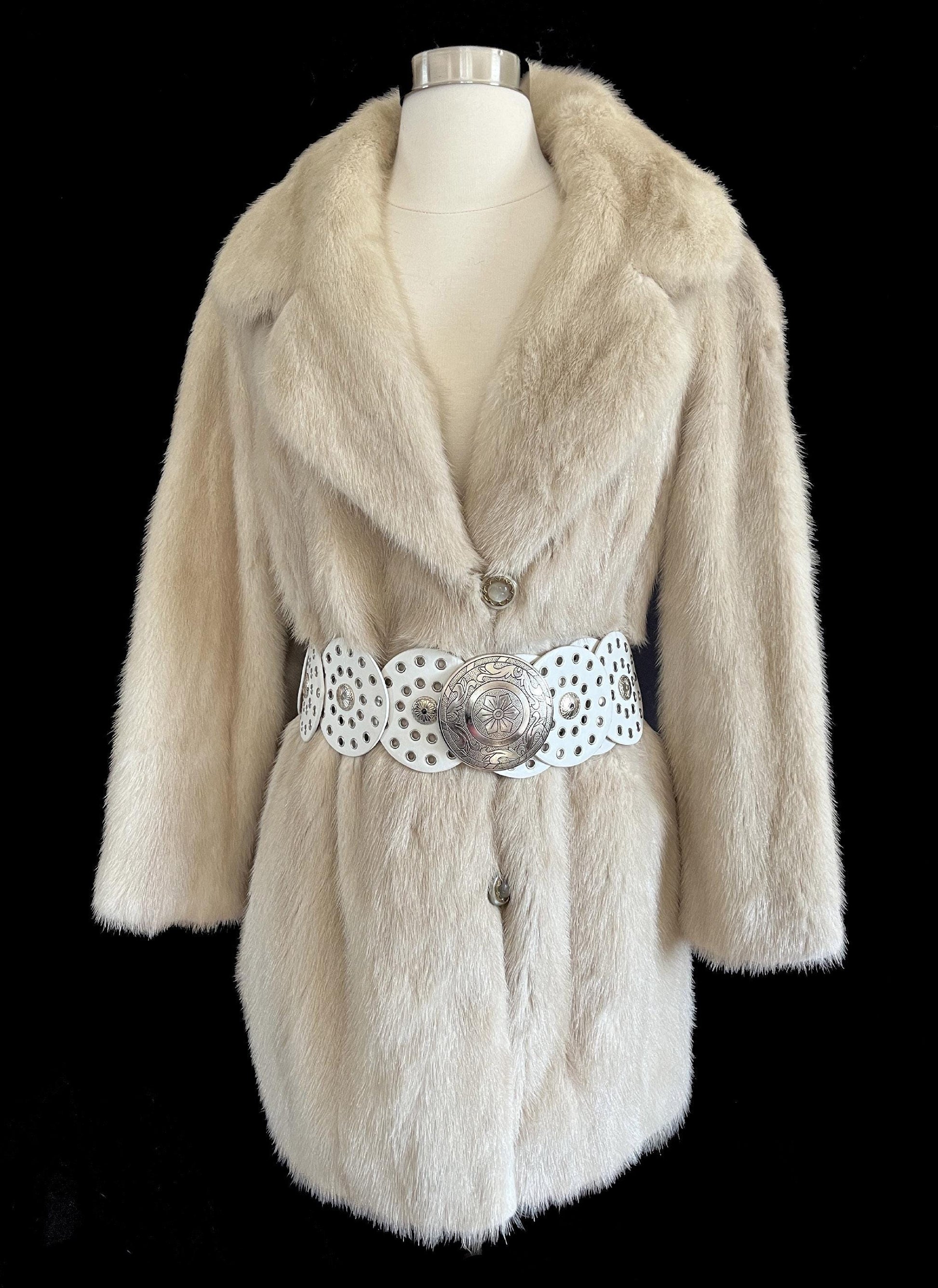 Beige Mink Fur Coat, Blonde Real Vintage Jacket, Tourmaline Champagne Bridal Stroller Bolero, Rustic Winter Wedding Bridesmaid Gift, Large