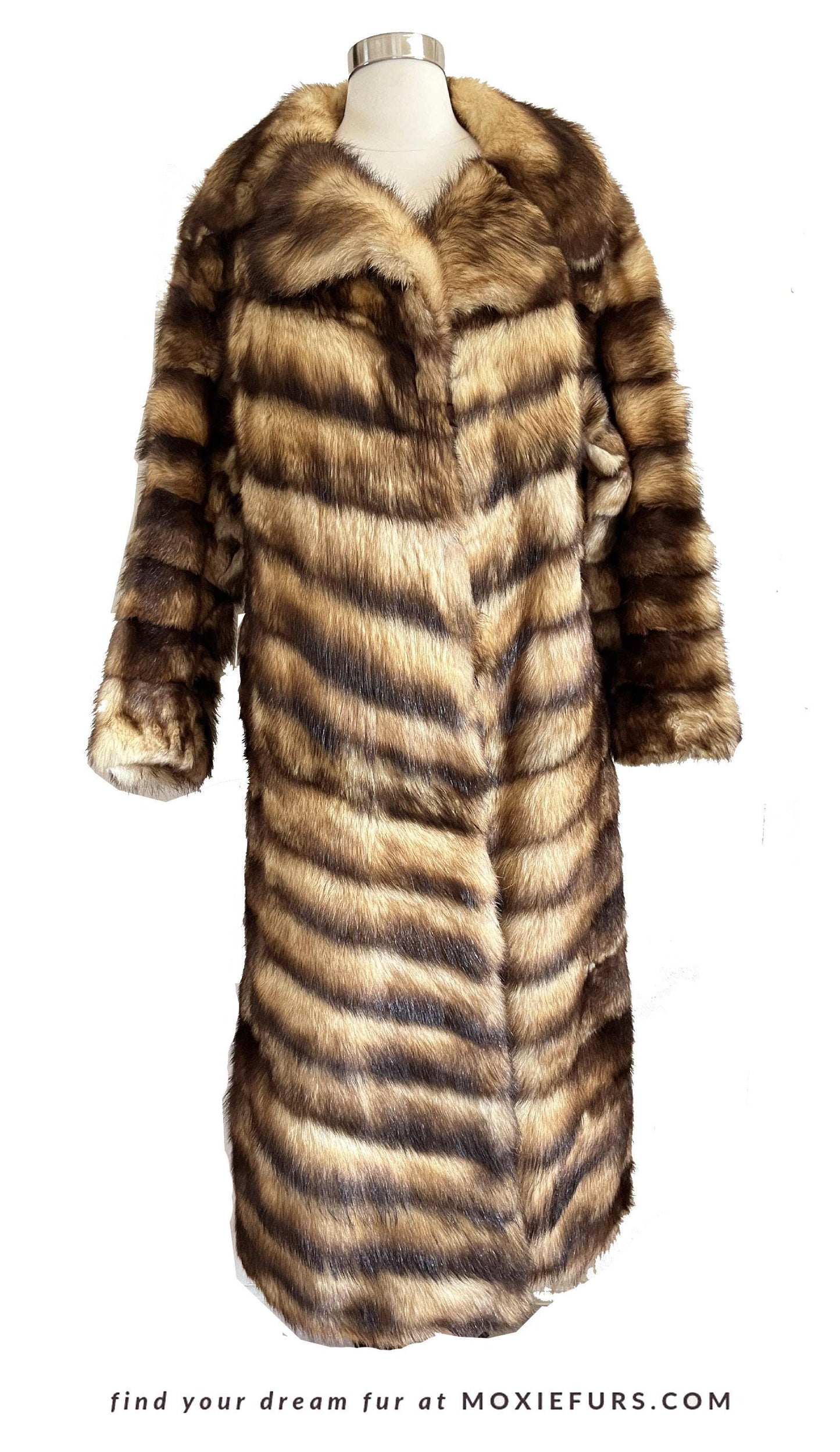 FITCH Fur Coat, Golden Brown Real Vintage Full Length Jacket, German Sable, Great Gatsby Party Gift, Small XS