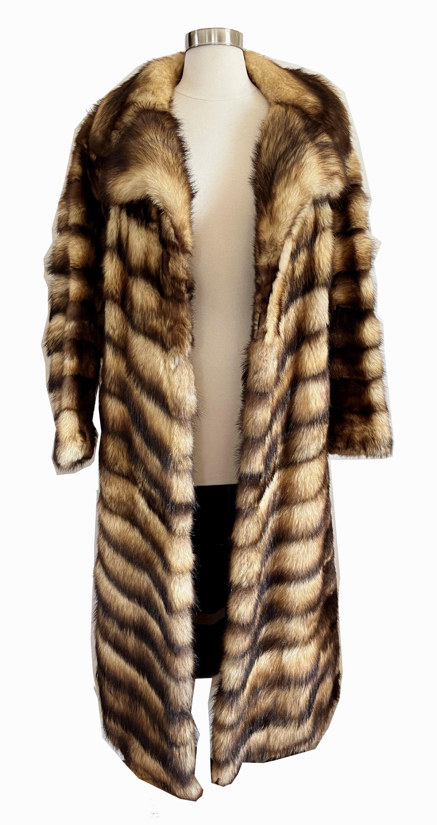 FITCH Fur Coat, Golden Brown Real Vintage Full Length Jacket, German Sable, Great Gatsby Party Gift, Small XS