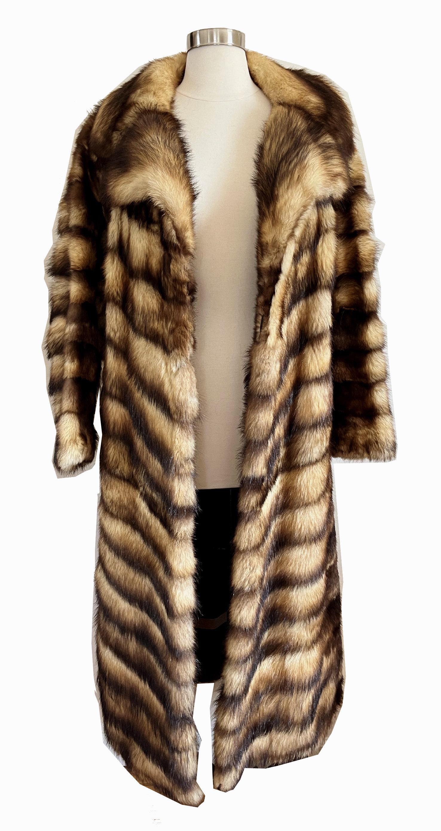 FITCH Fur Coat, Golden Brown Real Vintage Full Length Jacket, German Sable, Great Gatsby Party Gift, Small XS