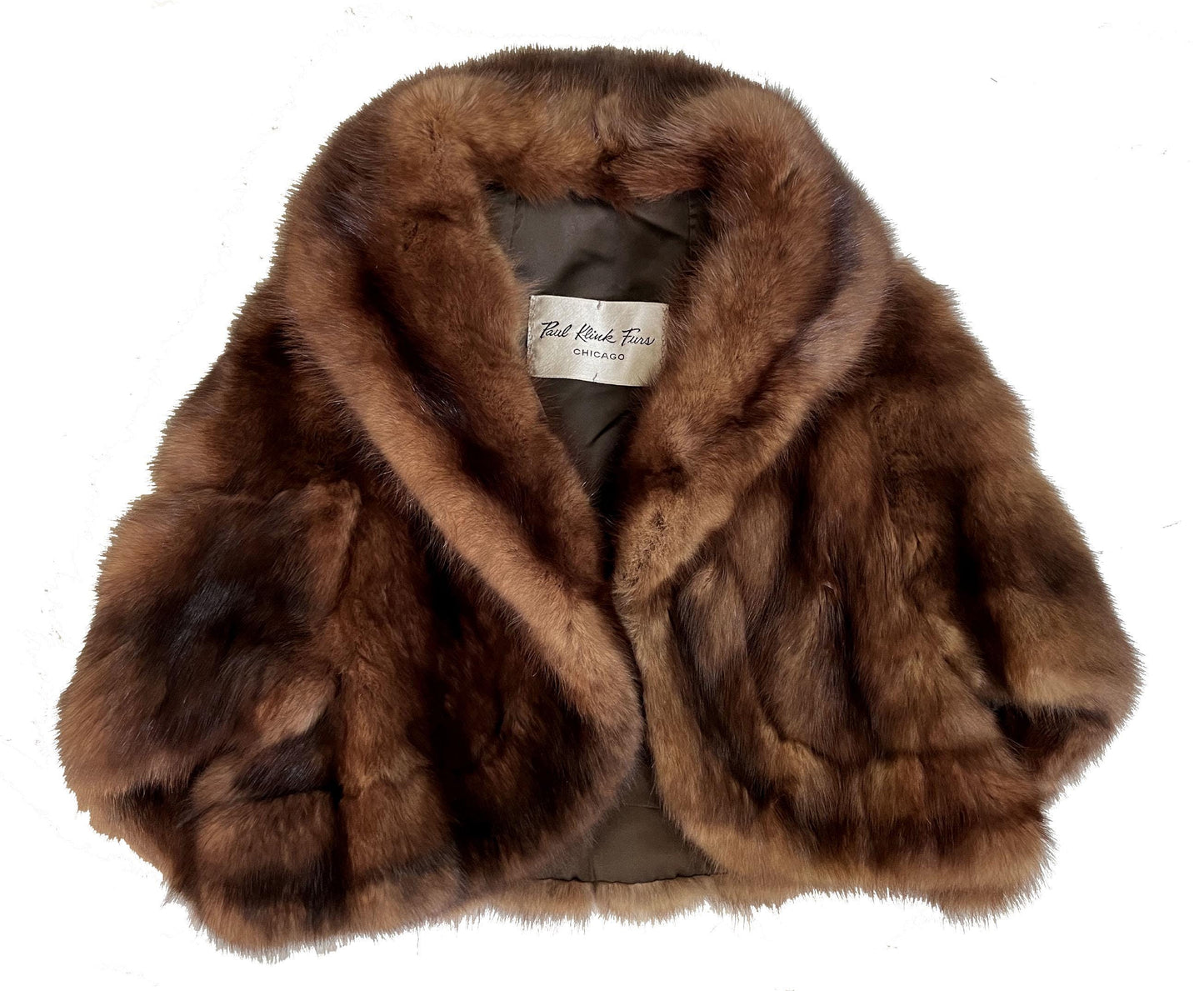 SABLE Fur Bolero Jacket Cape, Bridal Winter Wedding Stole, Brown Russian Barguzin Canadian Real Vintage Mink Coat, Mother of the Bride Gift