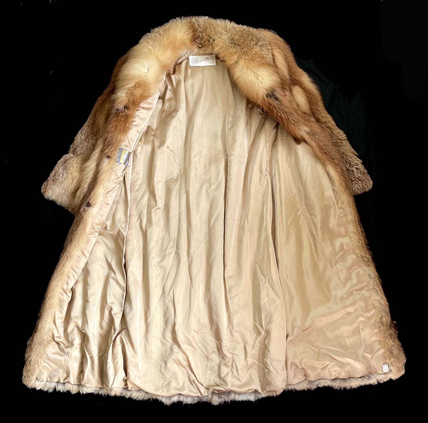 SAGA RED FOX Fur Coat, Brown Vintage Full Length Jacket, Rustic Winter Wedding Bolero Bridal Stole, Mob Wife Style, Apres Ski Gift, Large