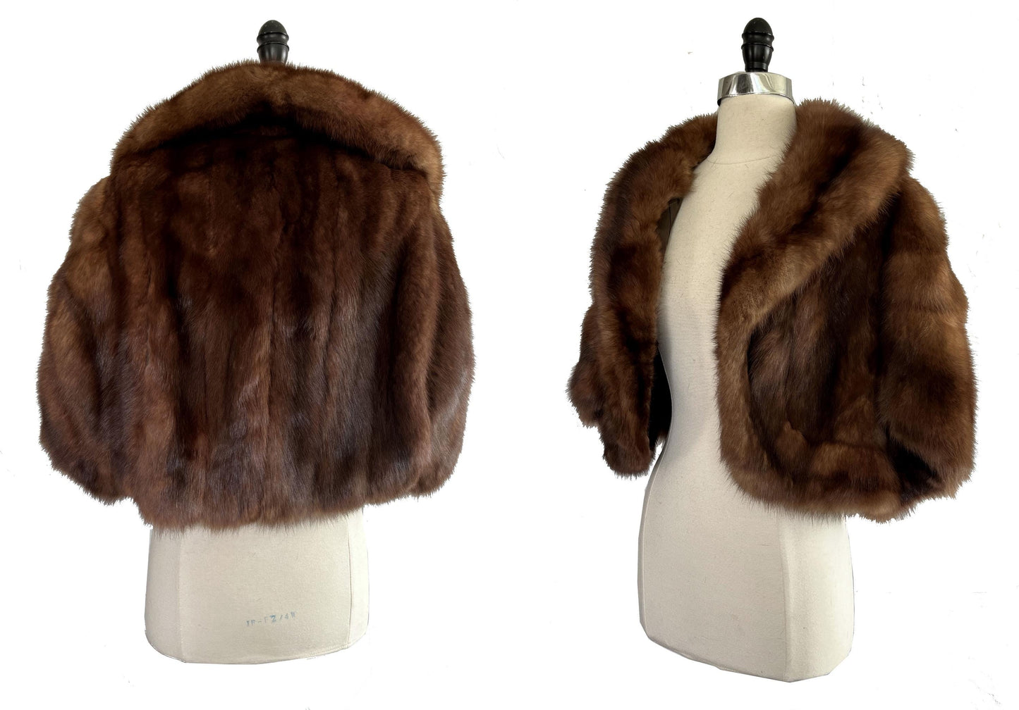 SABLE Fur Bolero Jacket Cape, Bridal Winter Wedding Stole, Brown Russian Barguzin Canadian Real Vintage Mink Coat, Mother of the Bride Gift