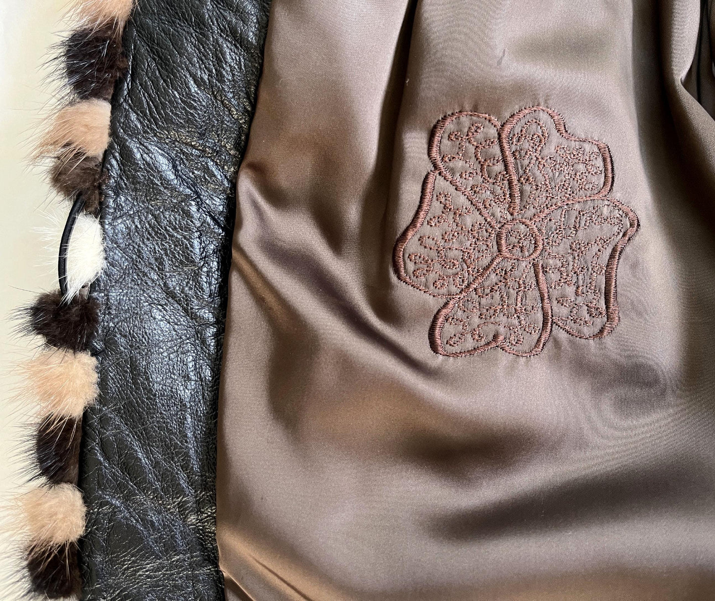 Chevron Striped MINK Fur Coat, Retro Brown Ivory Jacket, 1970s Almost Famous, Full Length Wedding Bridal Stroller Gift, XS Small Petite