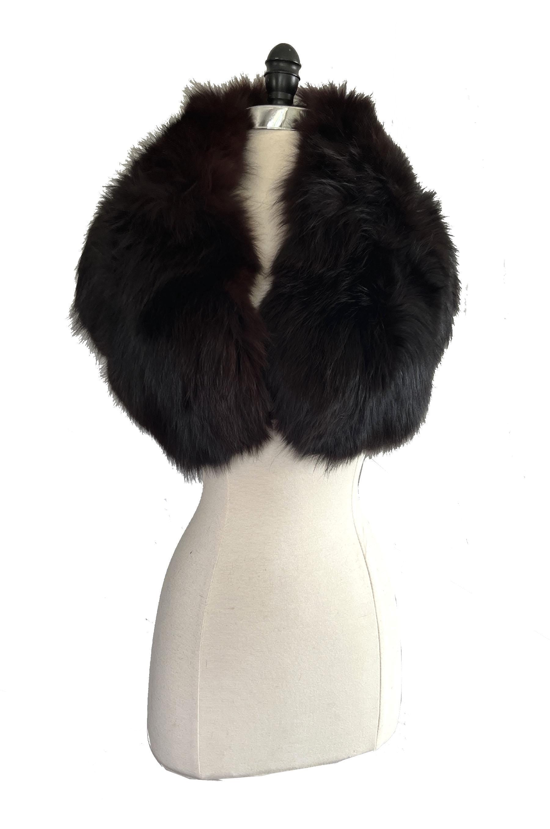 Brown FOX Fur Stole, Real Vintage Bridal Cape Shawl, Winter Wedding Gift, Mother of the Bride, Vintage Jacket Coat, Great Gatsby Party
