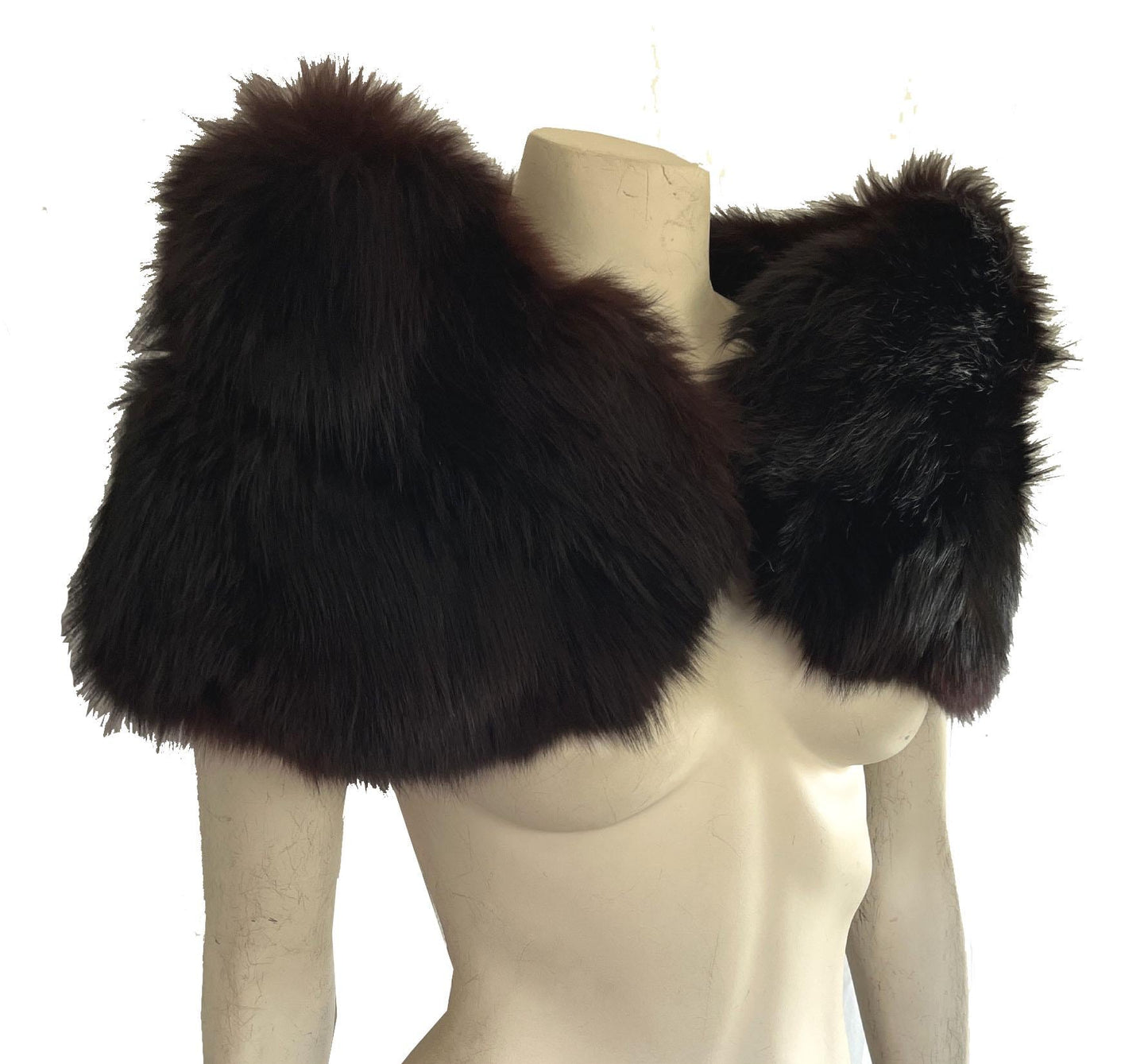 Brown FOX Fur Stole, Real Vintage Bridal Cape Shawl, Winter Wedding Gift, Mother of the Bride, Vintage Jacket Coat, Great Gatsby Party