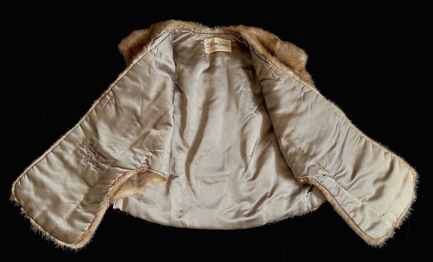 Brown MINK Fur Stole, Autumn Haze Bridal Cape, Rustic Real Vintage Jacket Coat, Bridesmaid Wrap, Winter Wedding Shawl Gift, Small