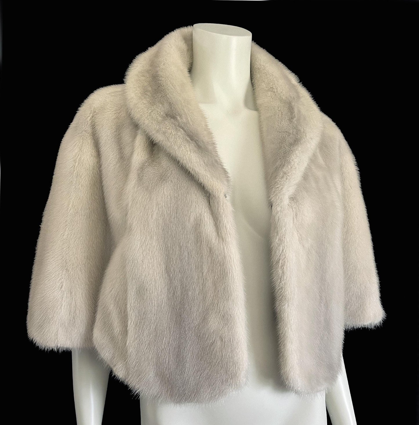 Cerulean MINK Fur Cape, Sapphire Silver Real Vintage Wrap, Azurene Winter Wedding Stole, Rustic Bridal Shawl Gift, Great Gatsby Party, Large
