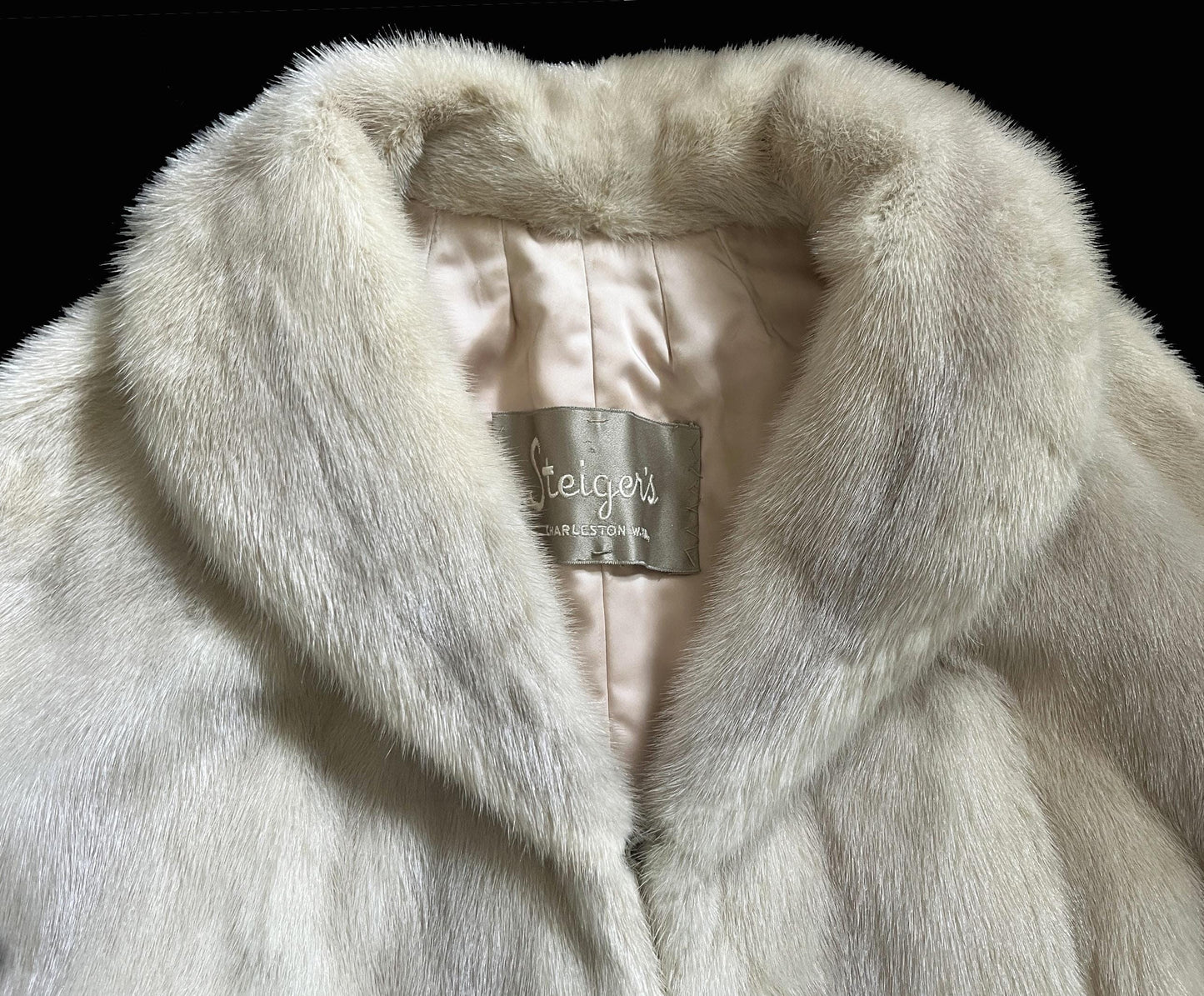 Cerulean MINK Fur Cape, Sapphire Silver Real Vintage Wrap, Azurene Winter Wedding Stole, Rustic Bridal Shawl Gift, Great Gatsby Party, Large