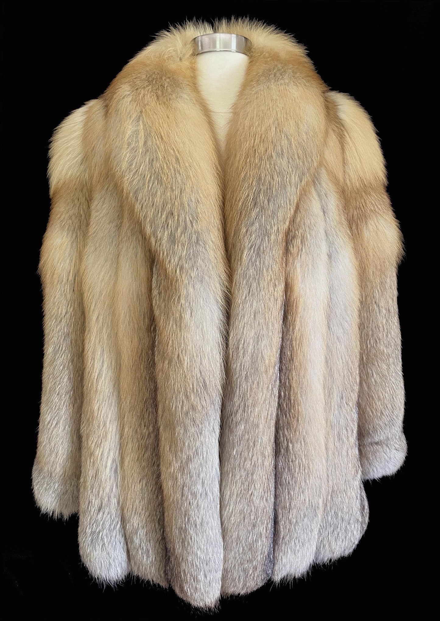 SAGA Golden Island FOX Fur Coat, Real Vintage Mob Wife Style Jacket, Winter Wedding Stroller, 1980s Apres Ski Glam, Crystal Bridal