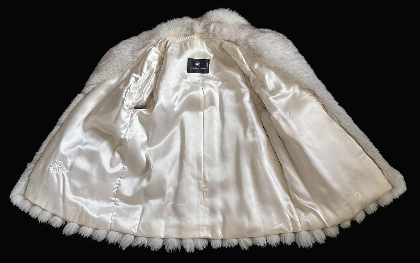 Norwegian FOX Fur Coat, Mob Wife Style, Real Vintage Winter Wedding Bridal Jacket, White Ivory Fox Apres Ski Bolero Gift, Large XL Plus