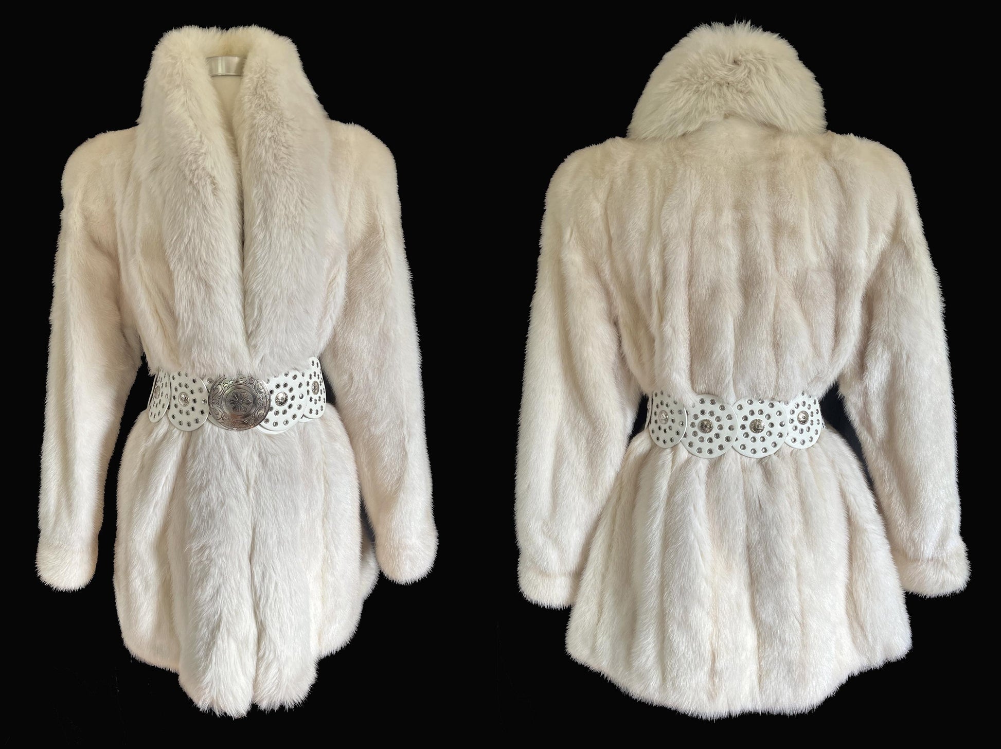 MINK & FOX Fur Coat, Beige Real Vintage Jacket, Winter Wedding Bolero Stole, Ivory Blonde Bridal Gift, Mob WIfe, Large XL Plus