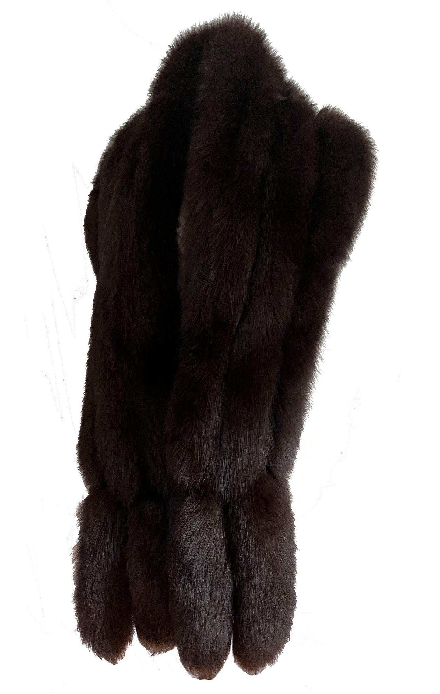 FOX Fur Stole, Real Vintage Cape, Dark Brown Great Gatsby Party Shawl, Old Hollywood Winter Wedding Coat Jacket, Celeb Fling Gift